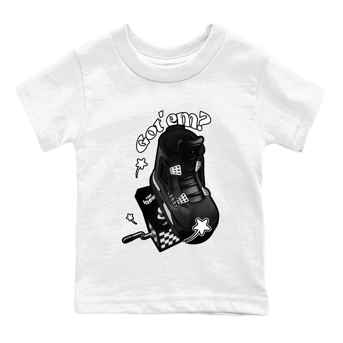 Shoe In The Box snkmatch Tees Kids - Air Jordan 4 White Thunder