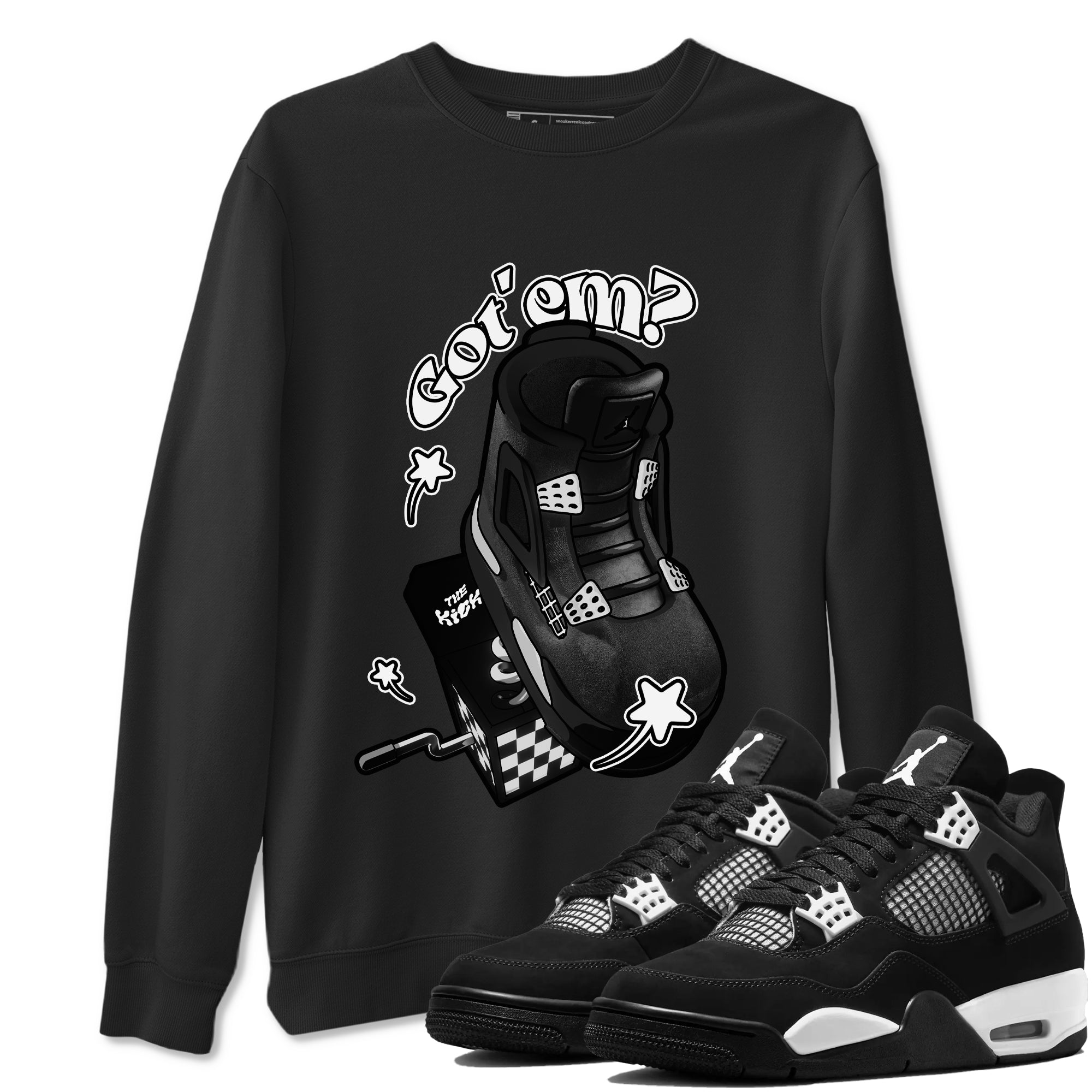 Shoe In The Box snkmatch Tees - Air Jordan 4 White Thunder