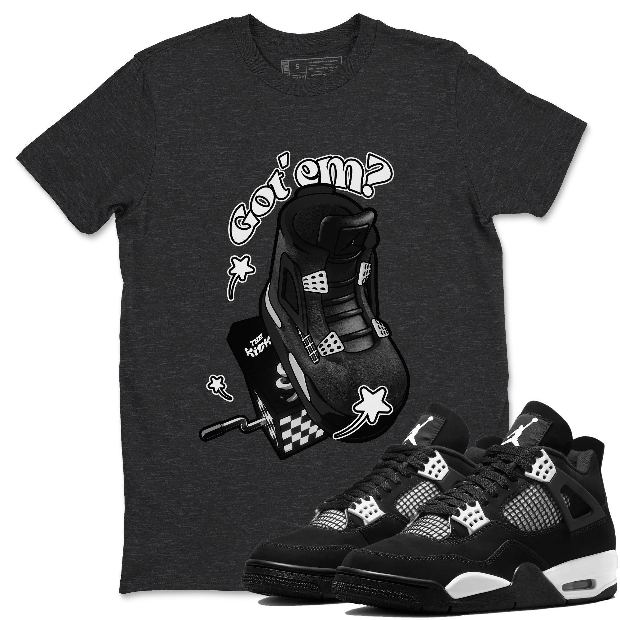Shoe In The Box snkmatch Tees - Air Jordan 4 White Thunder