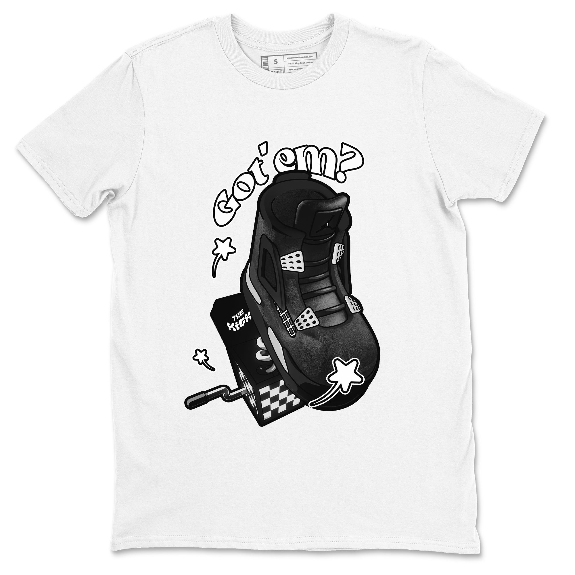 Shoe In The Box snkmatch Tees - Air Jordan 4 White Thunder