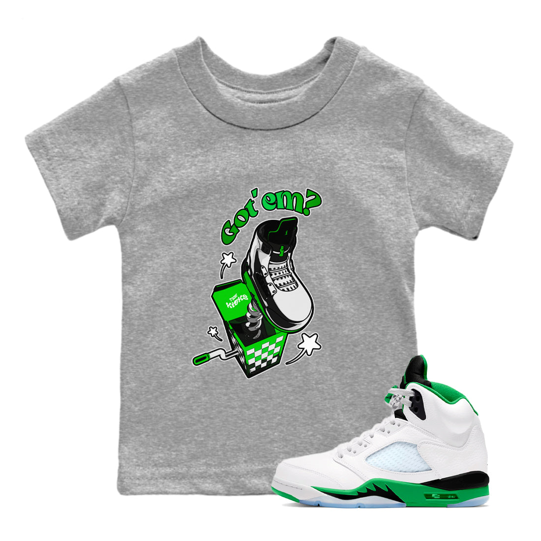 Shoe In The Box snkmatch Tee Kids - Air Jordan 5 Lucky Green