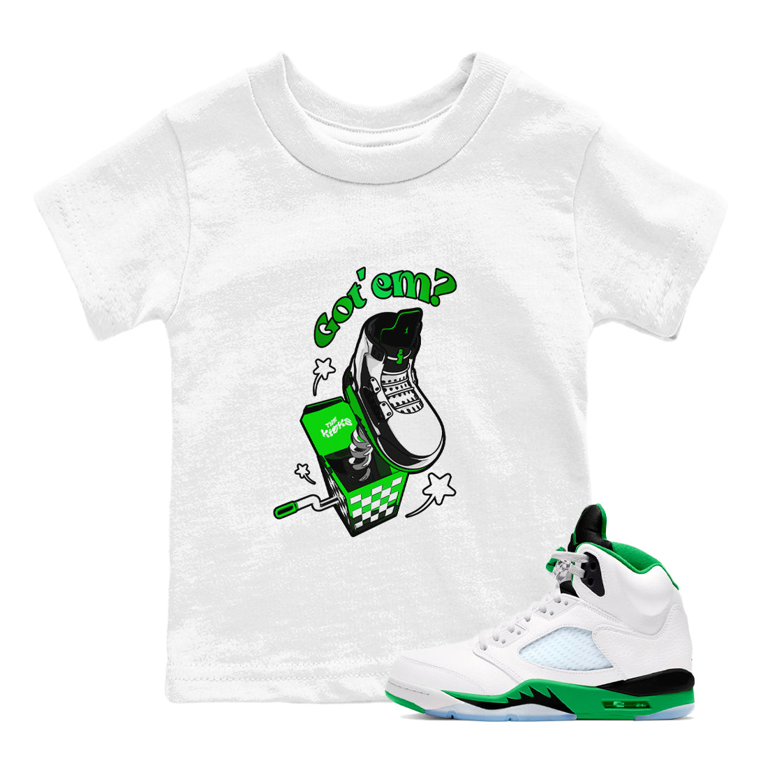 Shoe In The Box snkmatch Tee Kids - Air Jordan 5 Lucky Green