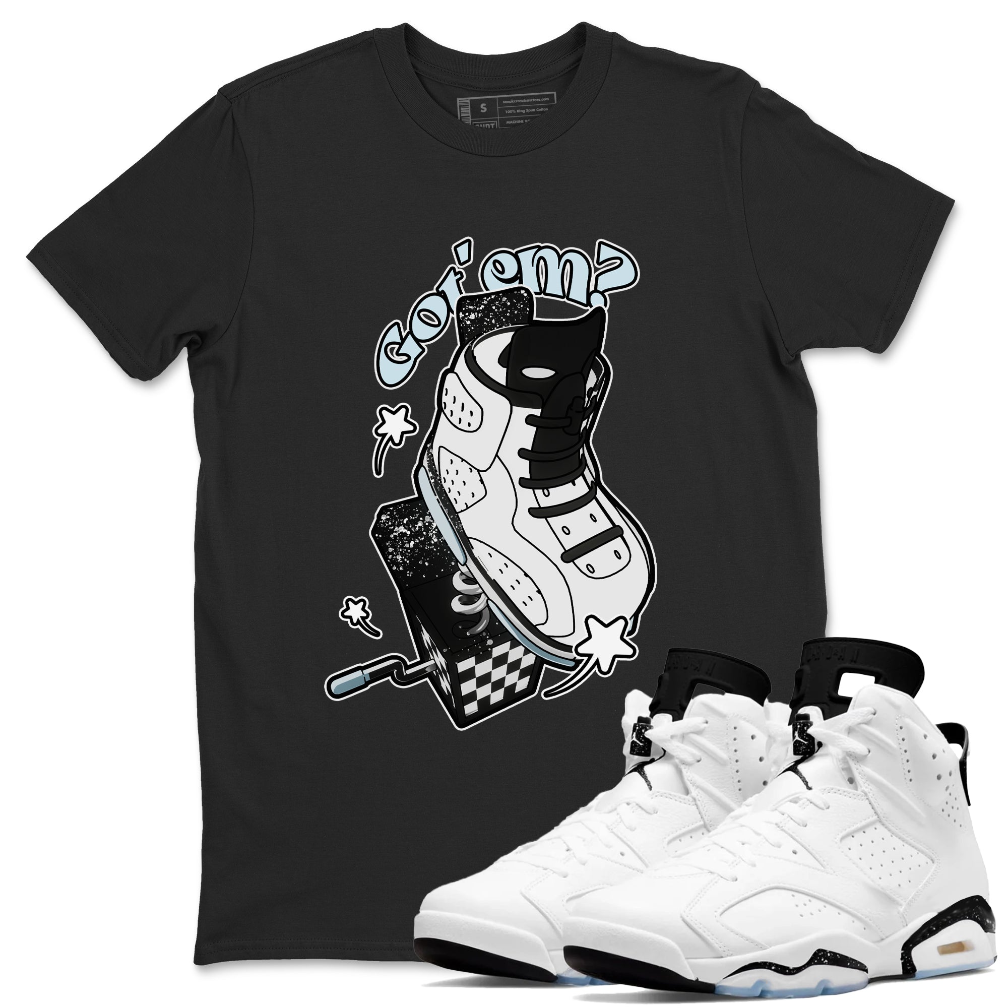 Shoe In The Box snkmatch Tees - Air Jordan 6 White Black