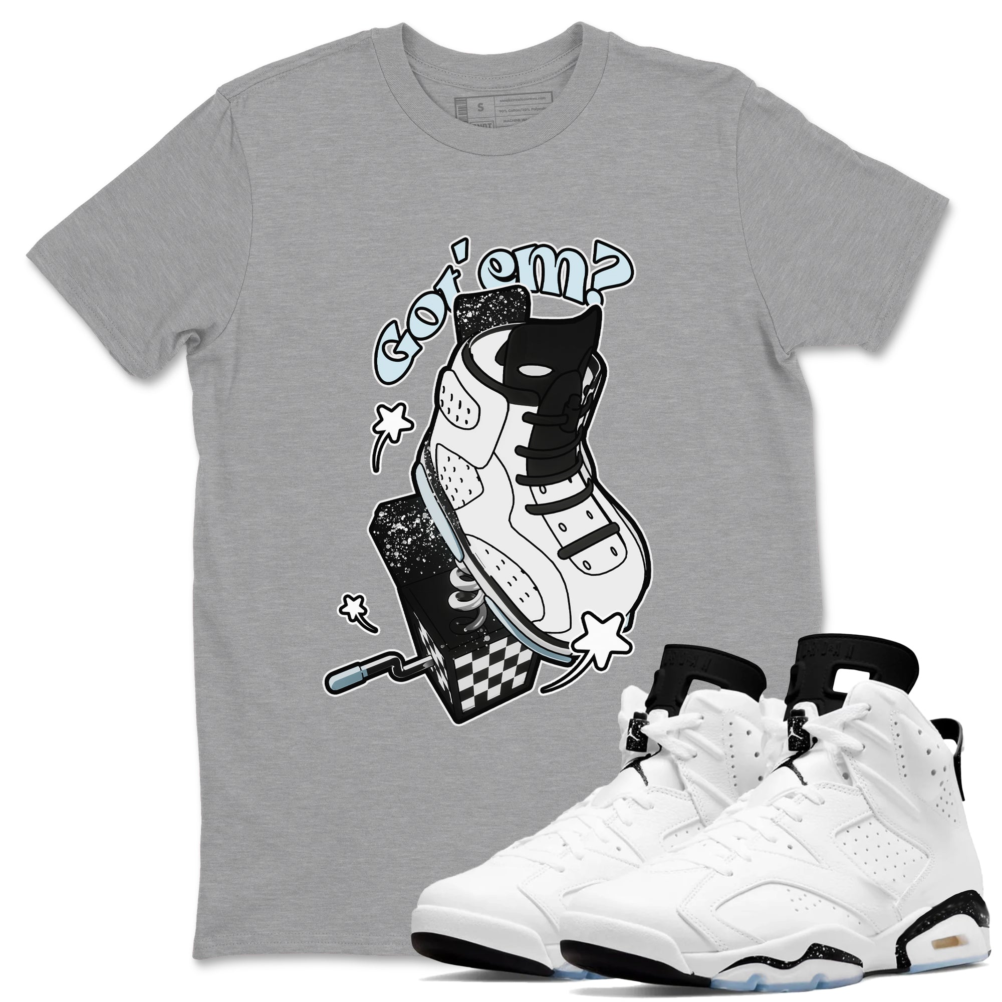Shoe In The Box snkmatch Tees - Air Jordan 6 White Black