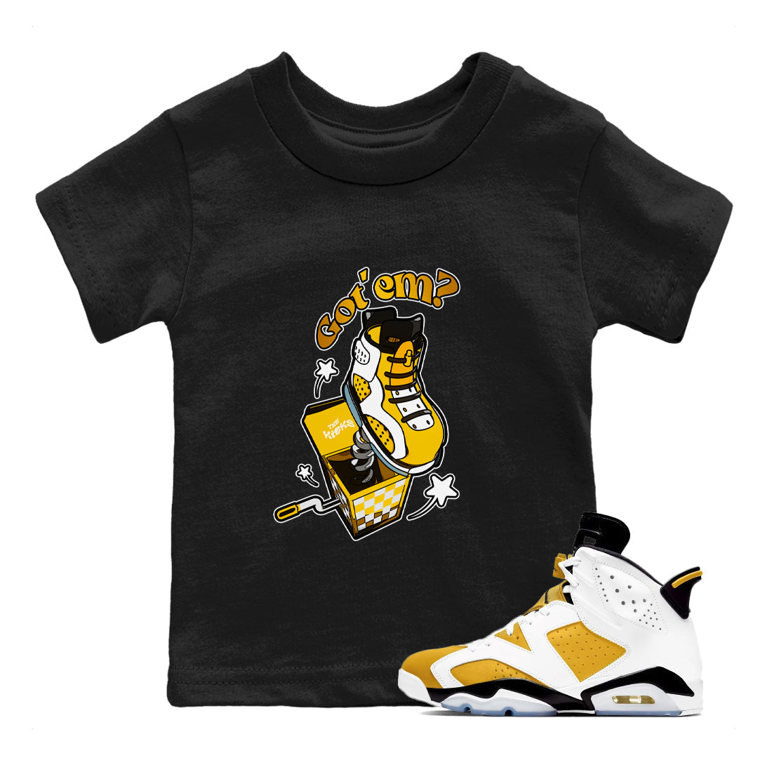 Shoe In The Box snkmatch Tee Kids - Air Jordan 6 Yellow Ochre