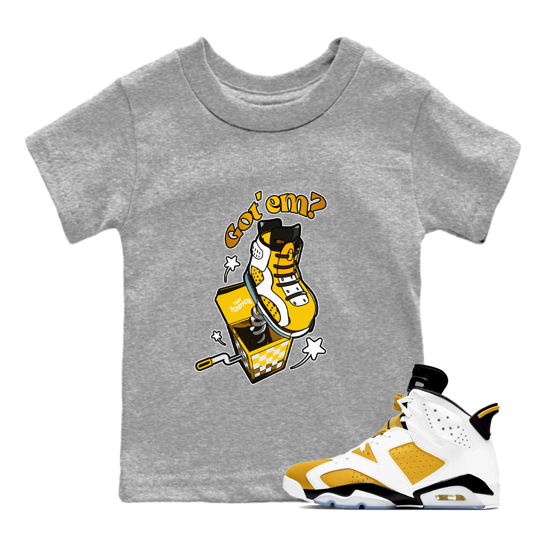 Shoe In The Box snkmatch Tee Kids - Air Jordan 6 Yellow Ochre