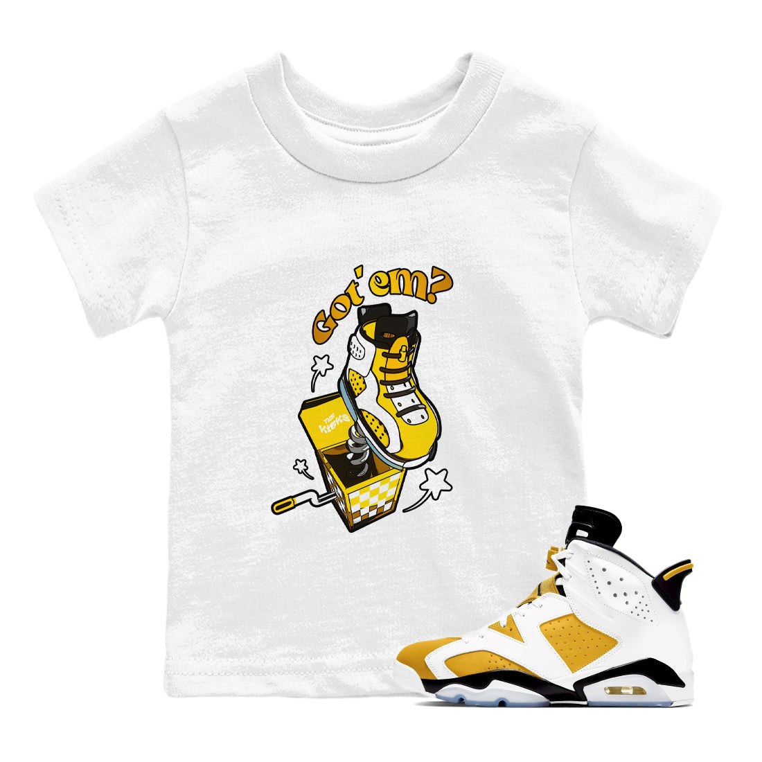 Shoe In The Box snkmatch Tee Kids - Air Jordan 6 Yellow Ochre