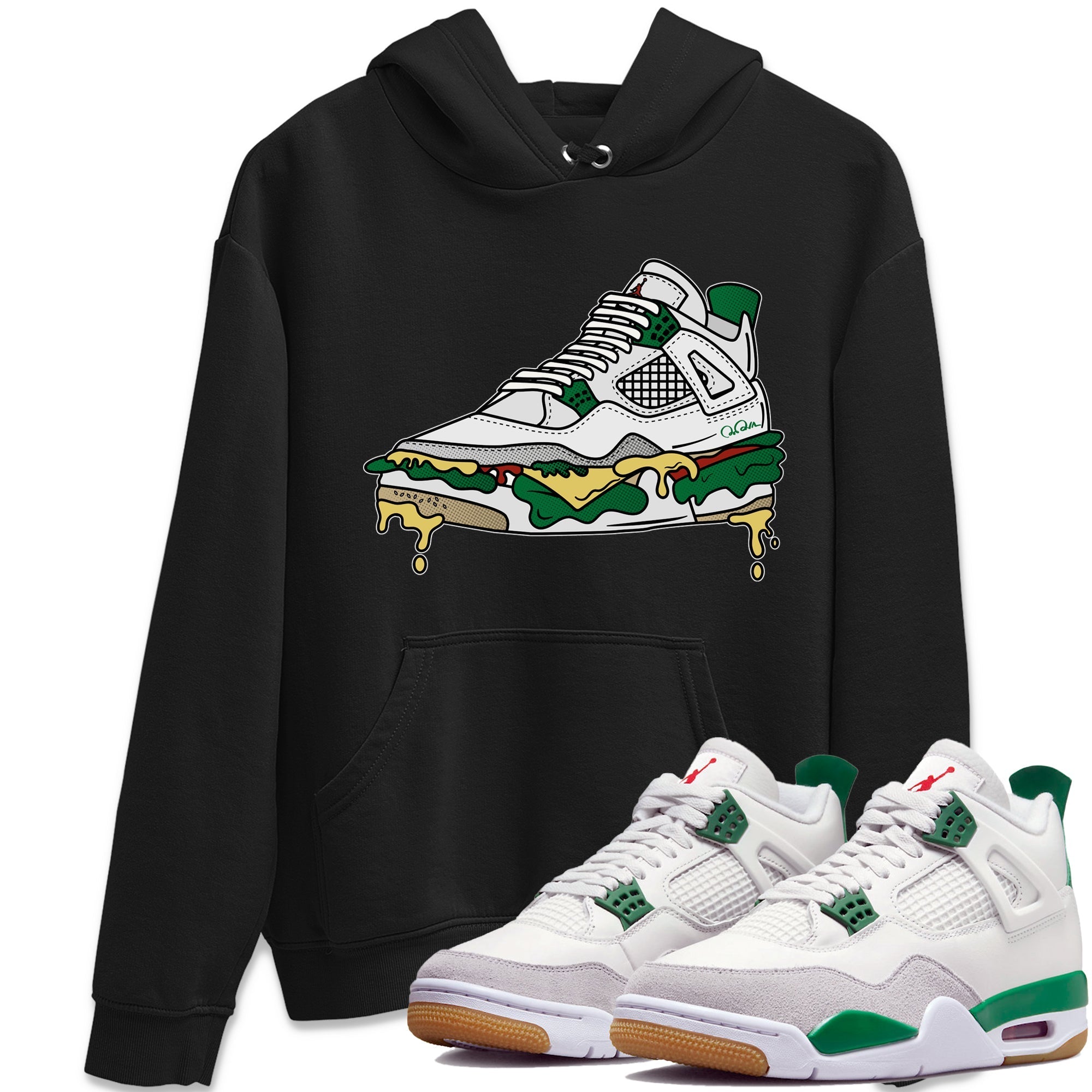 Shoe Sandwich Unisex Tops - Air Jordan 4 Pine Green