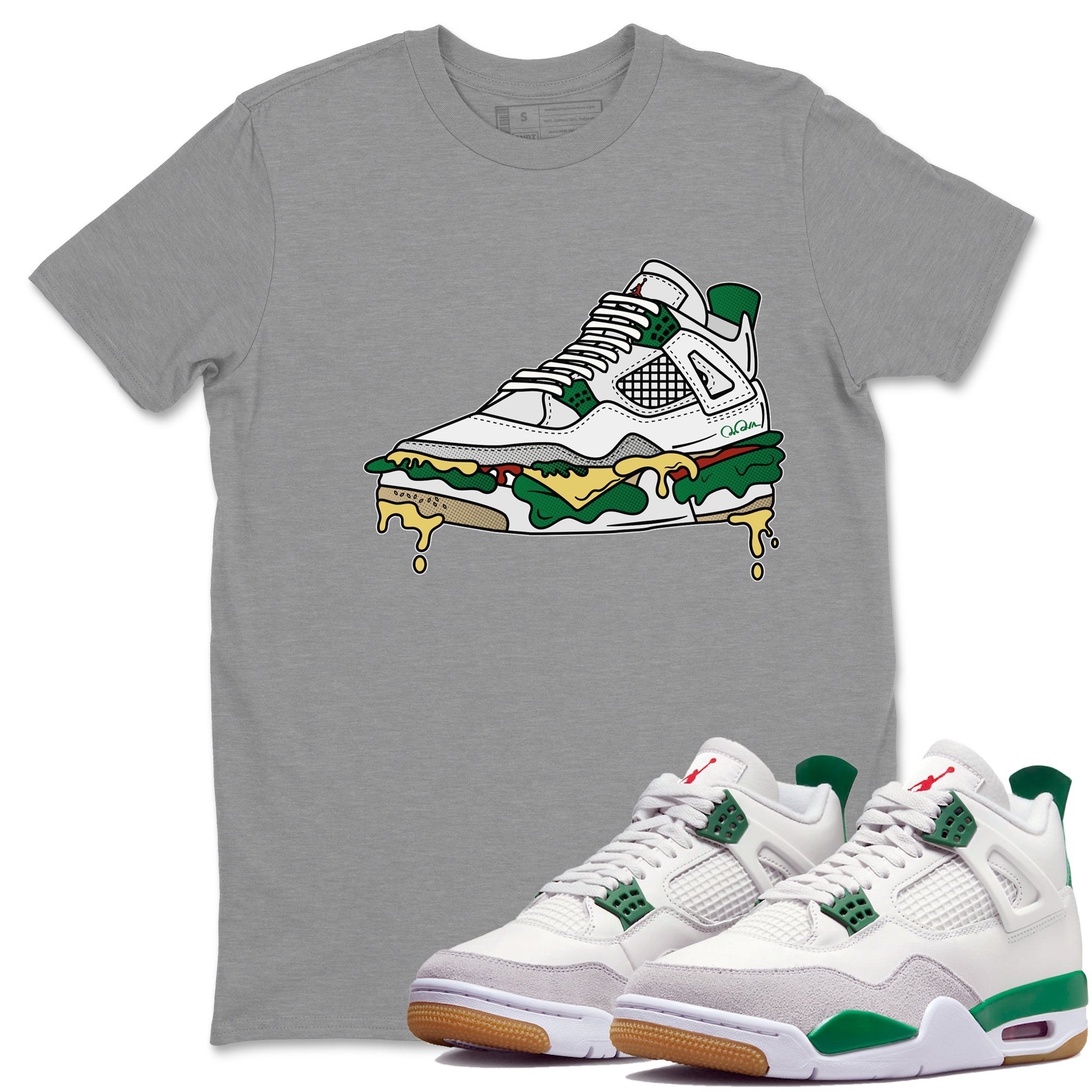 Shoe Sandwich Unisex Tops - Air Jordan 4 Pine Green