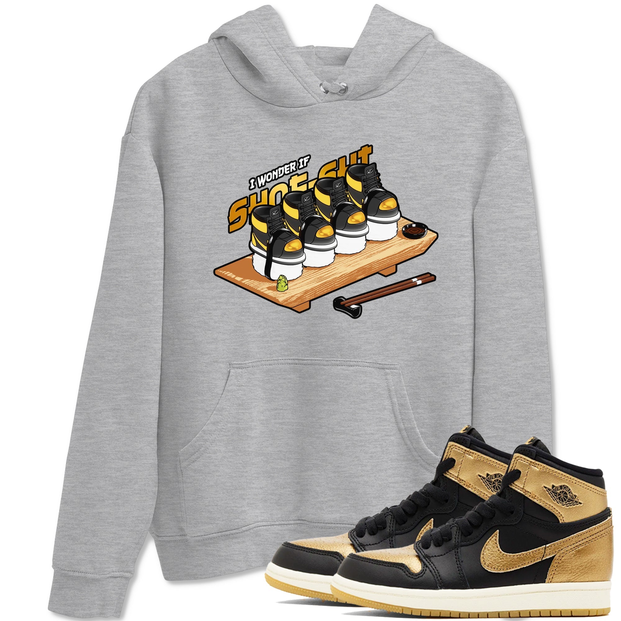 Shoe-Shi snkmatch Tees - Air Jordan 1 Black Metallic Gold