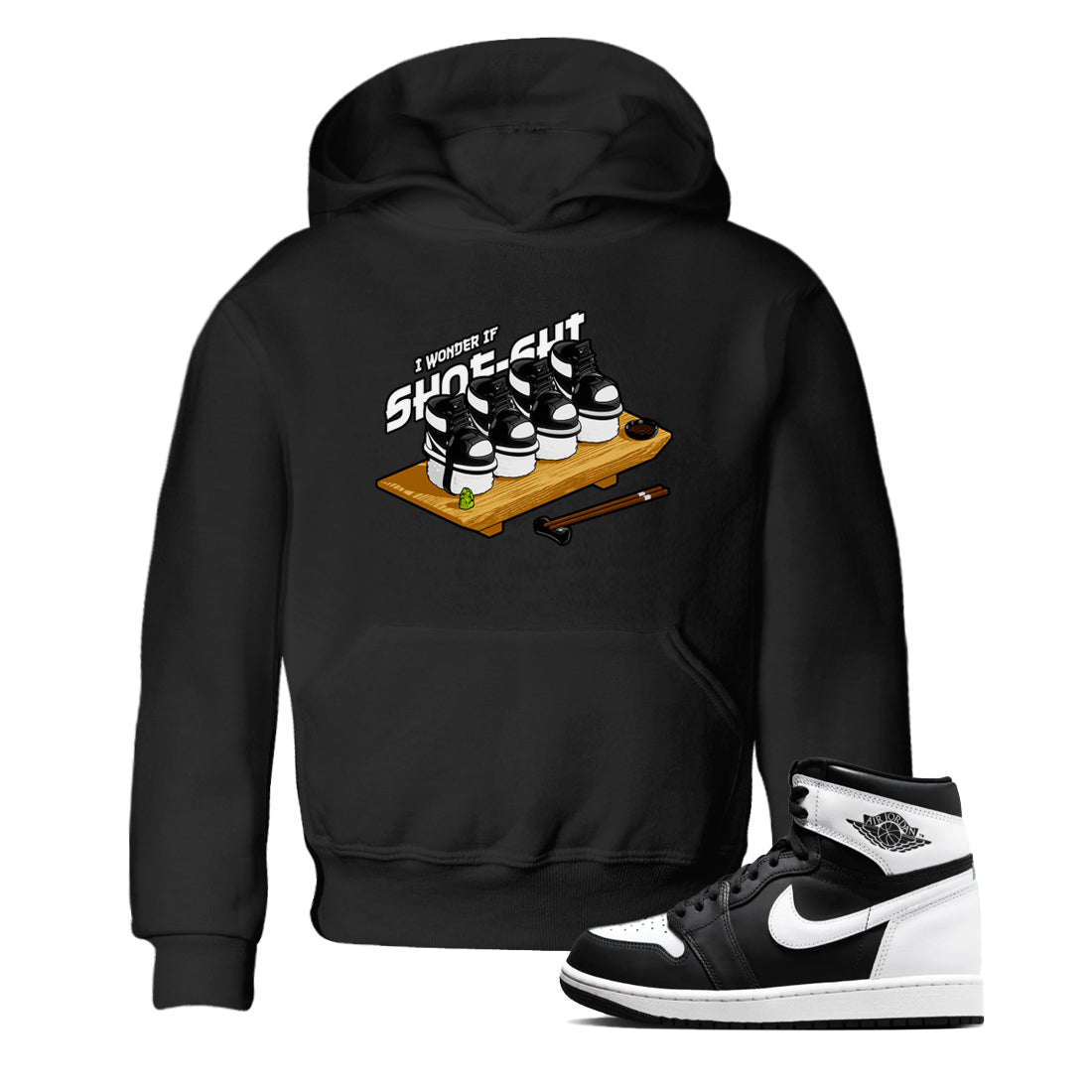 Shoe-Shi snkmatch Tees Kids - Air Jordan 1 Black White