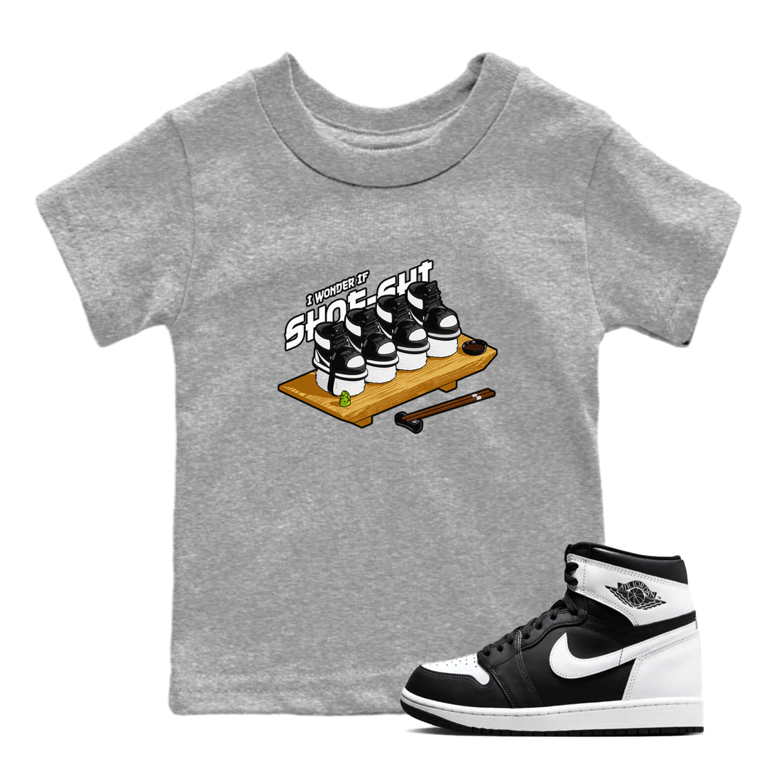 Shoe-Shi snkmatch Tees Kids - Air Jordan 1 Black White