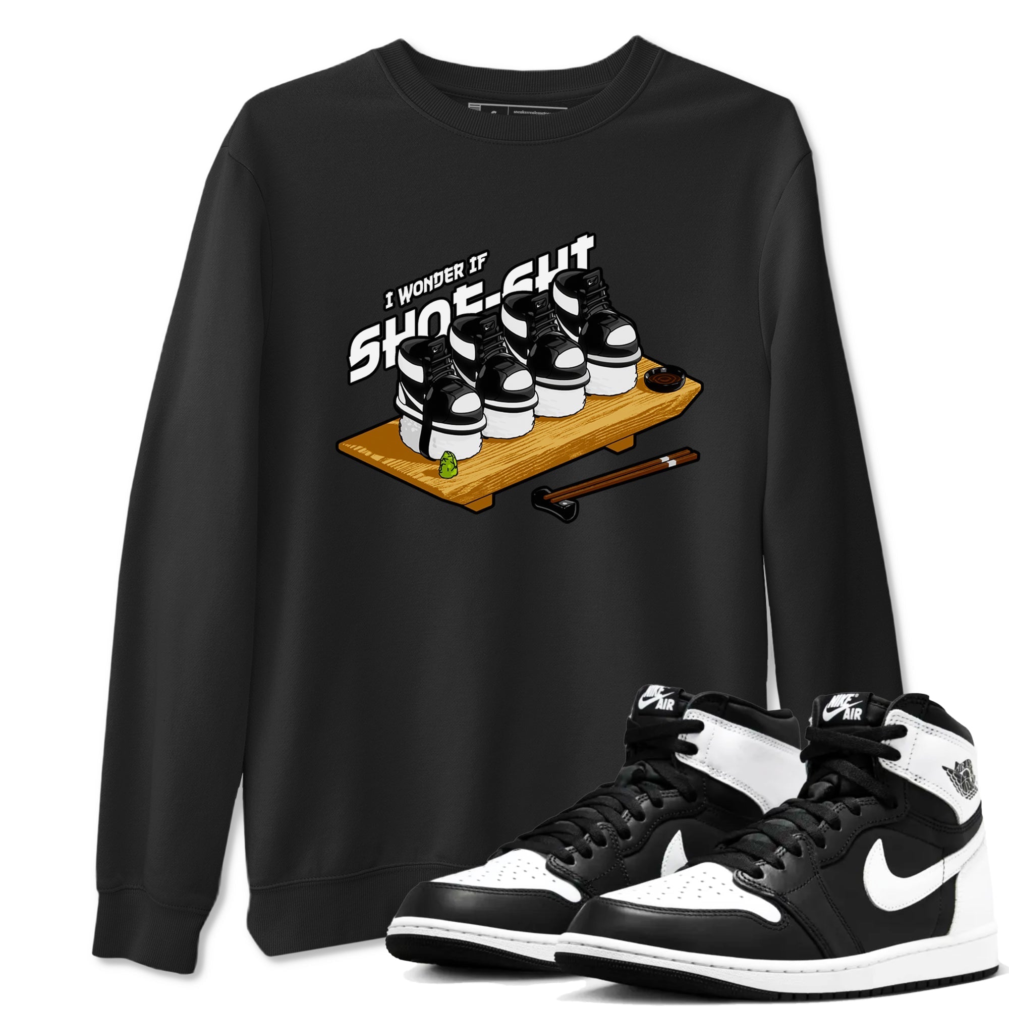 Shoe-Shi snkmatch Tees - Air Jordan 1 Black White
