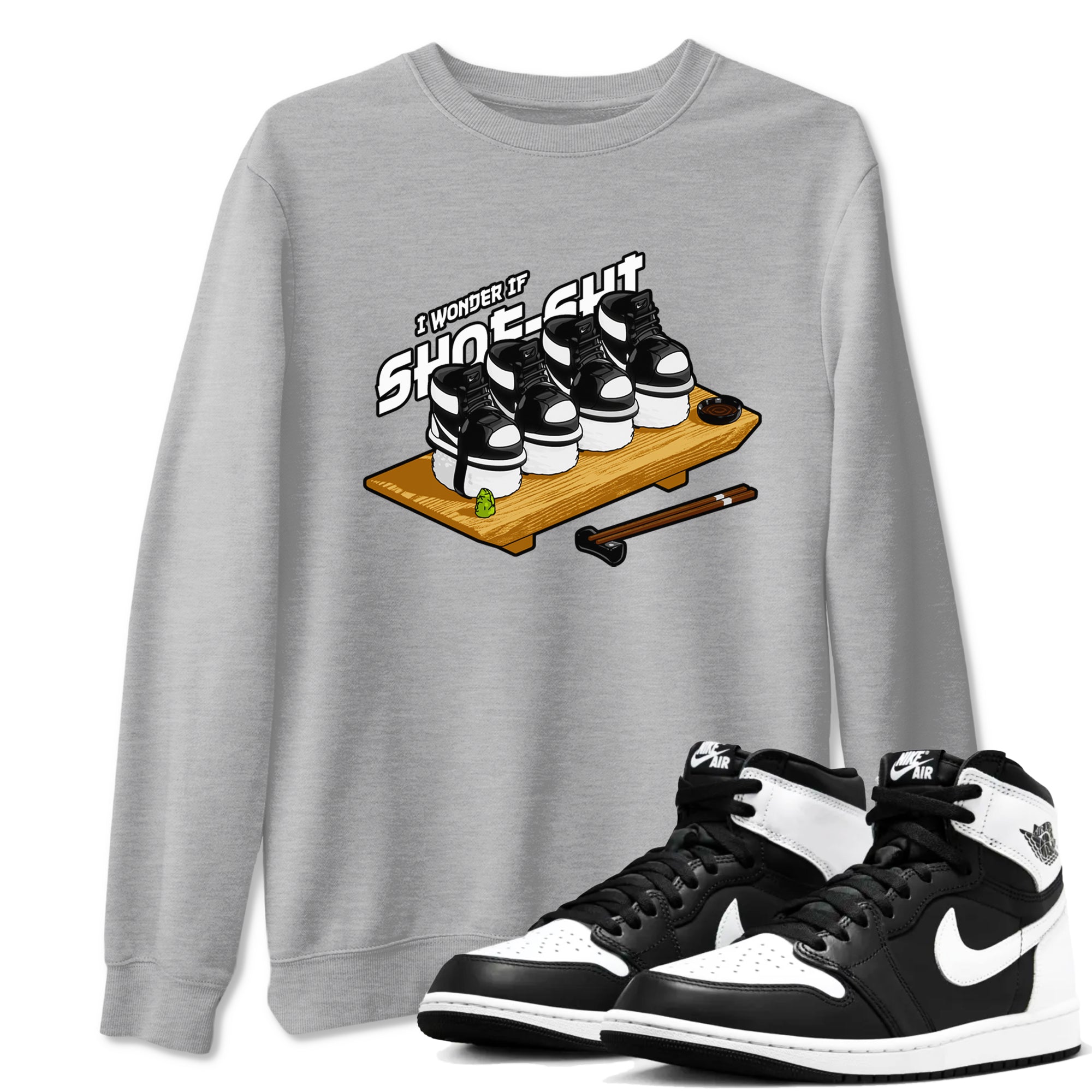 Shoe-Shi snkmatch Tees - Air Jordan 1 Black White