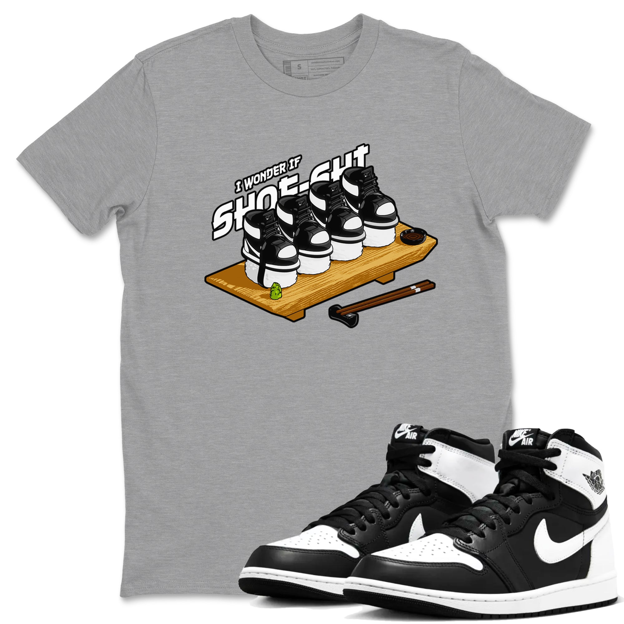 Shoe-Shi snkmatch Tees - Air Jordan 1 Black White