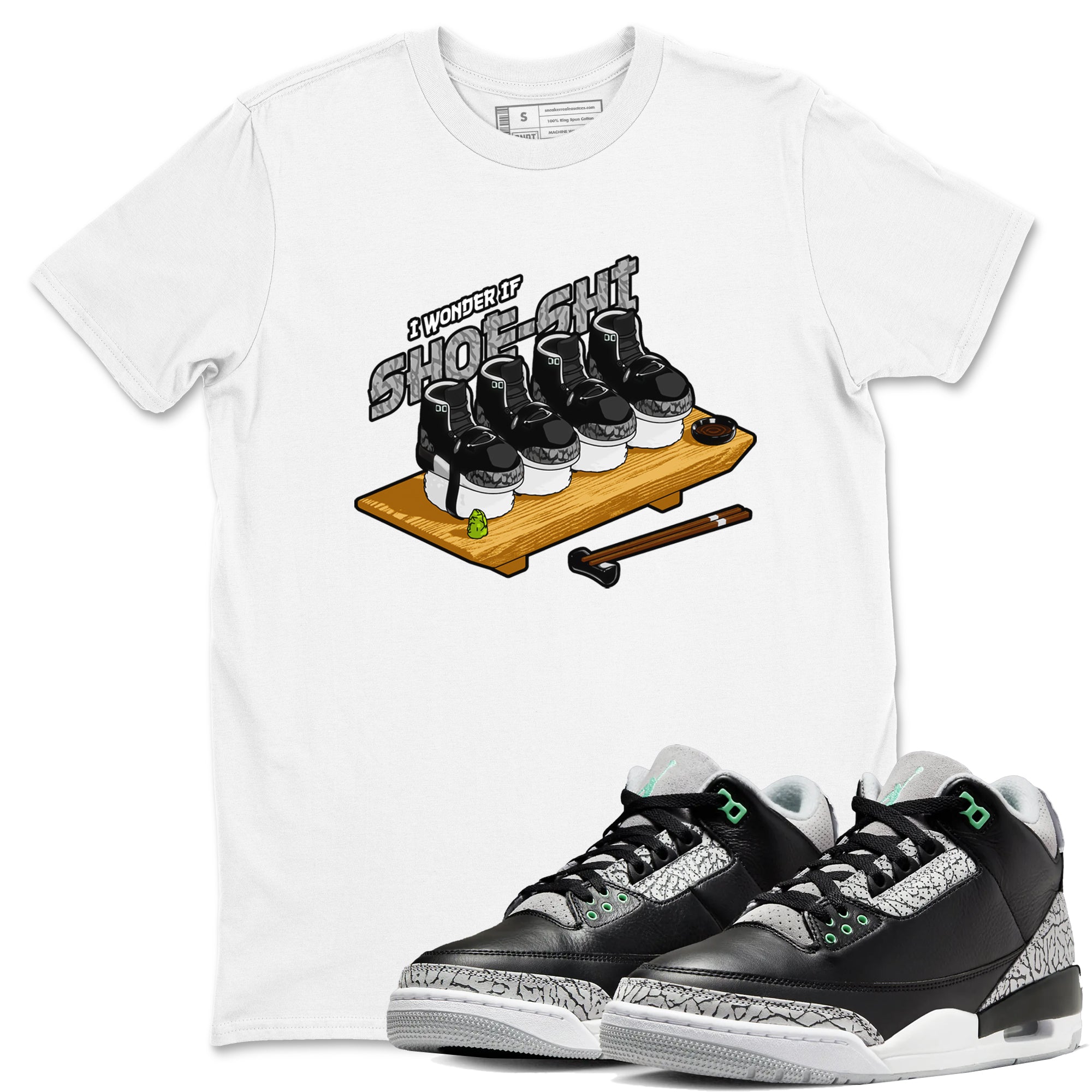 Shoe-Shi snkmatch Tees - Air Jordan 3 Green Glow