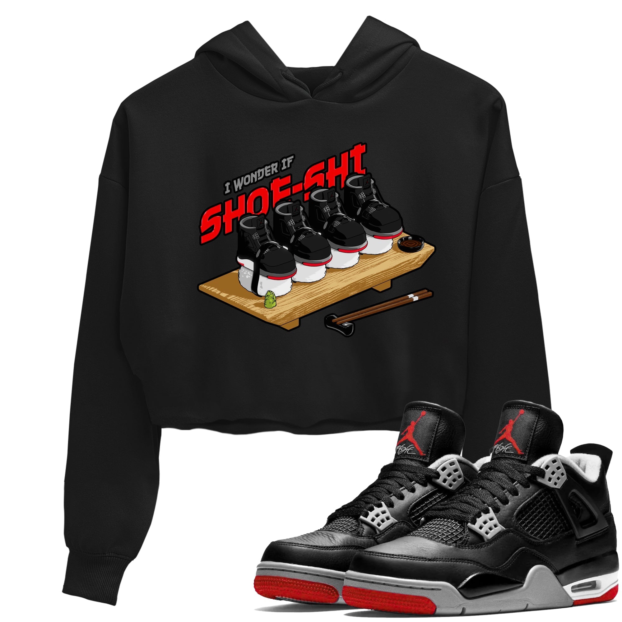 Shoe-Shi snkmatch Women's Top - Air Jordan 4 Bred Reimagined