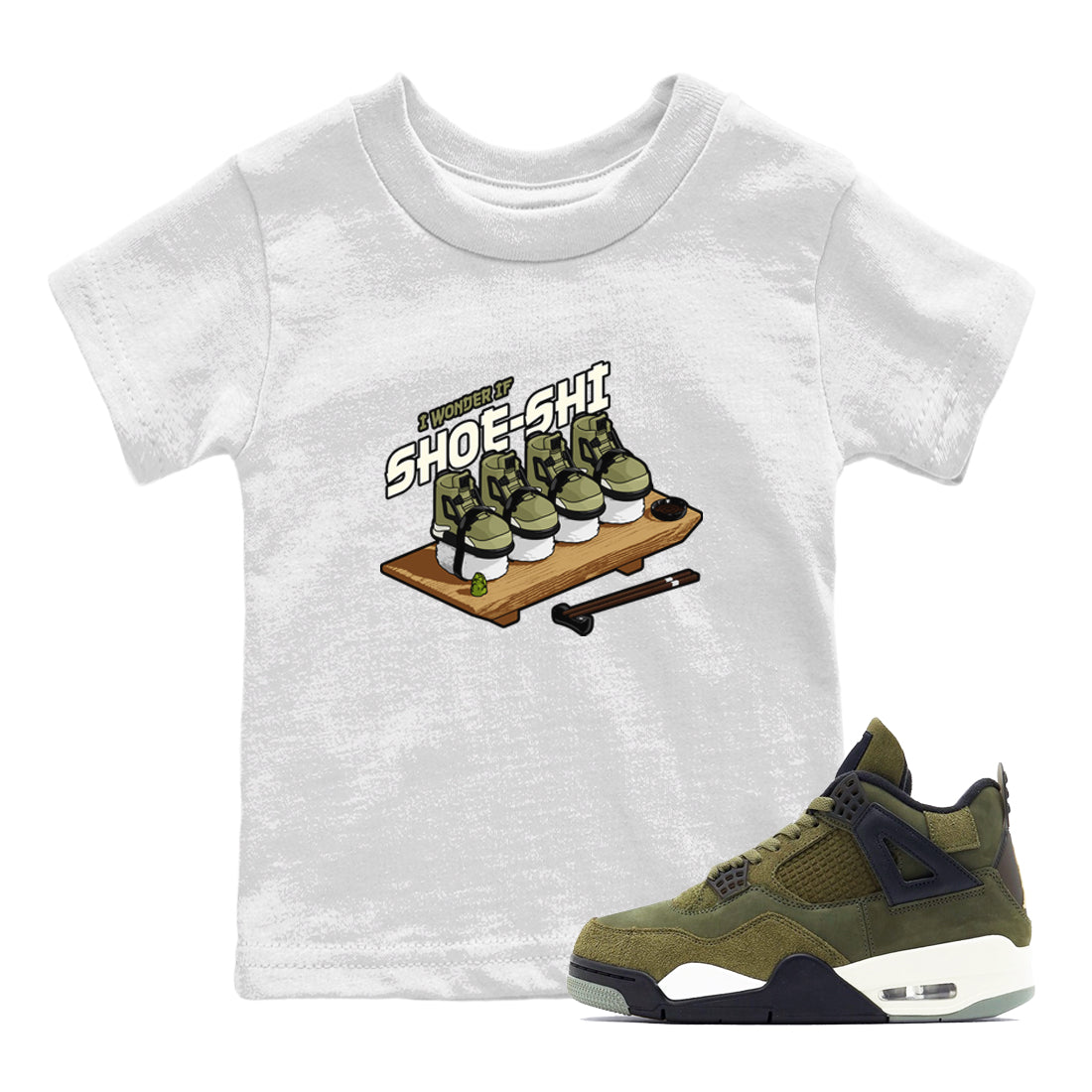 Shoe-Shi snkmatch Tee Kids - Air Jordan 4 Medium Olive