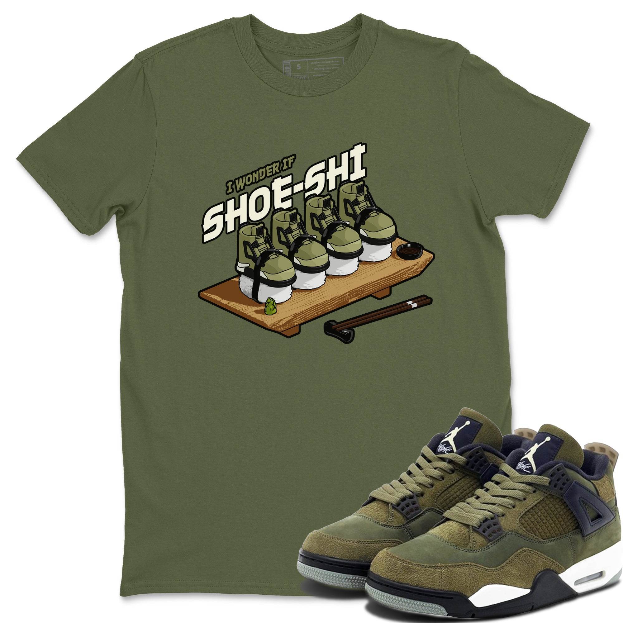 Shoe-Shi snkmatch Tee - Air Jordan 4 Medium Olive