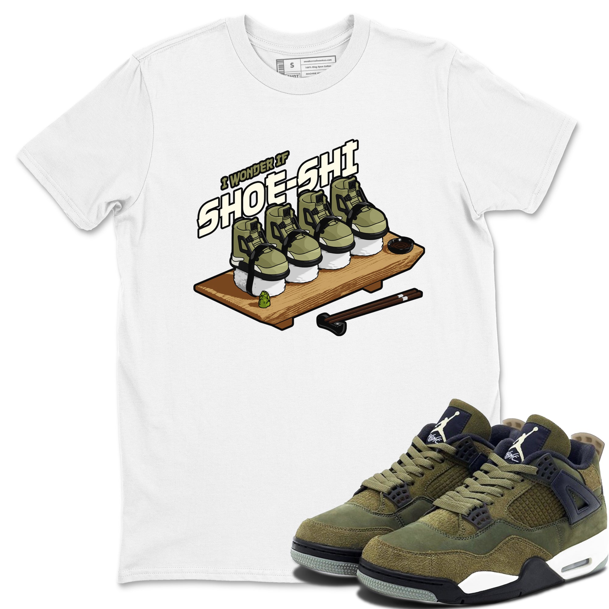 Shoe-Shi snkmatch Tee - Air Jordan 4 Medium Olive