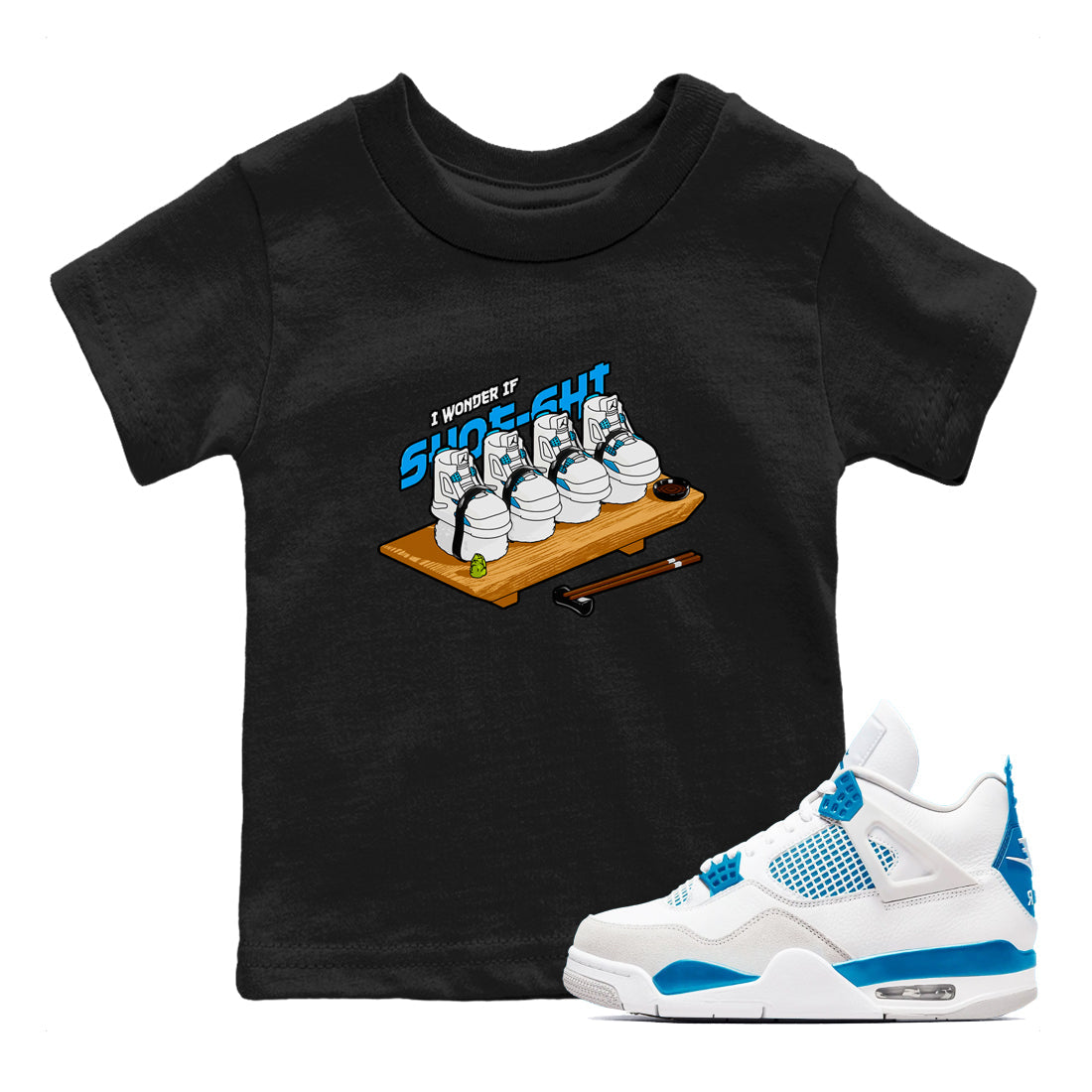 Shoe-Shi snkmatch Tees Kids - Air Jordan 4 Military Blue