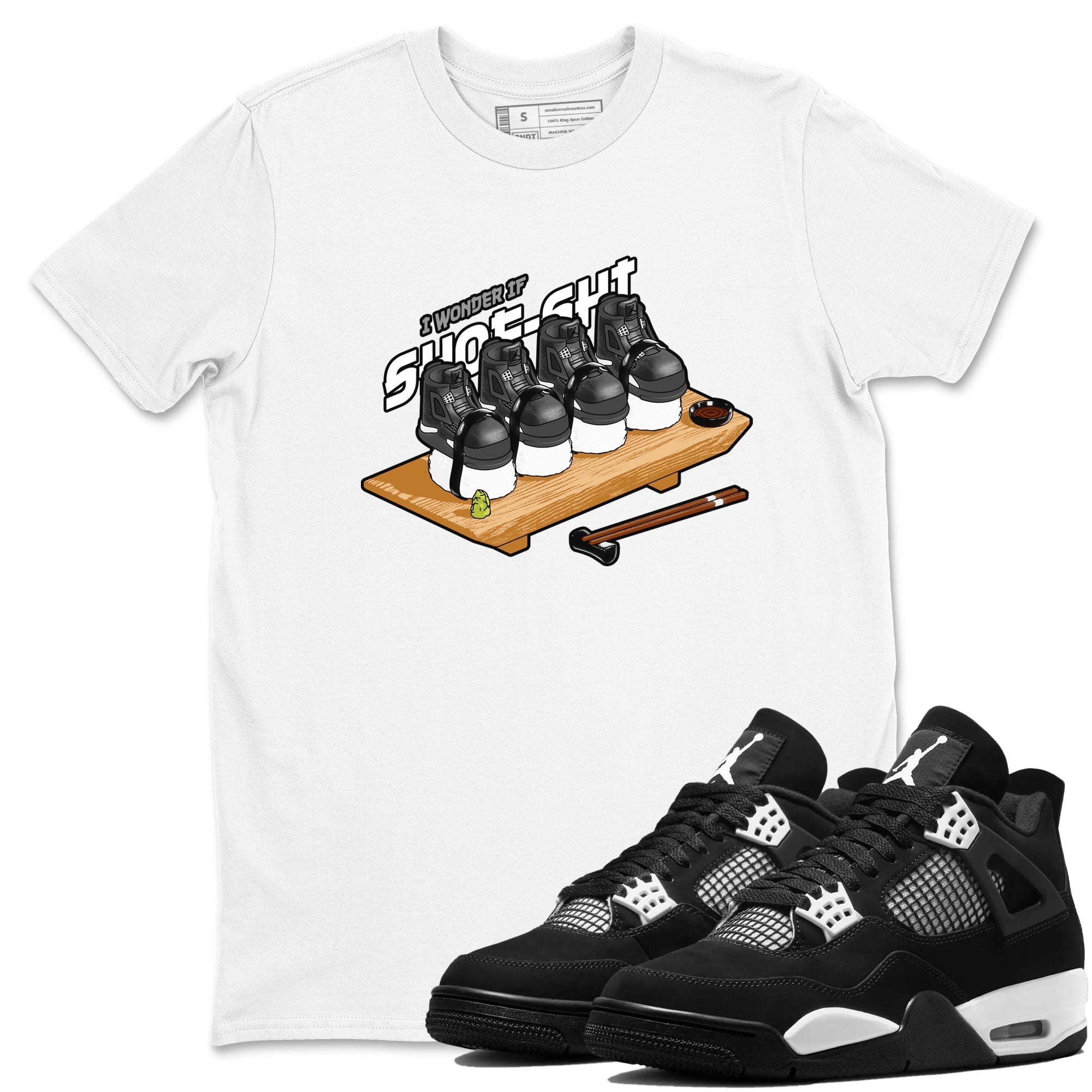 Shoe-Shi snkmatch Tees - Air Jordan 4 White Thunder