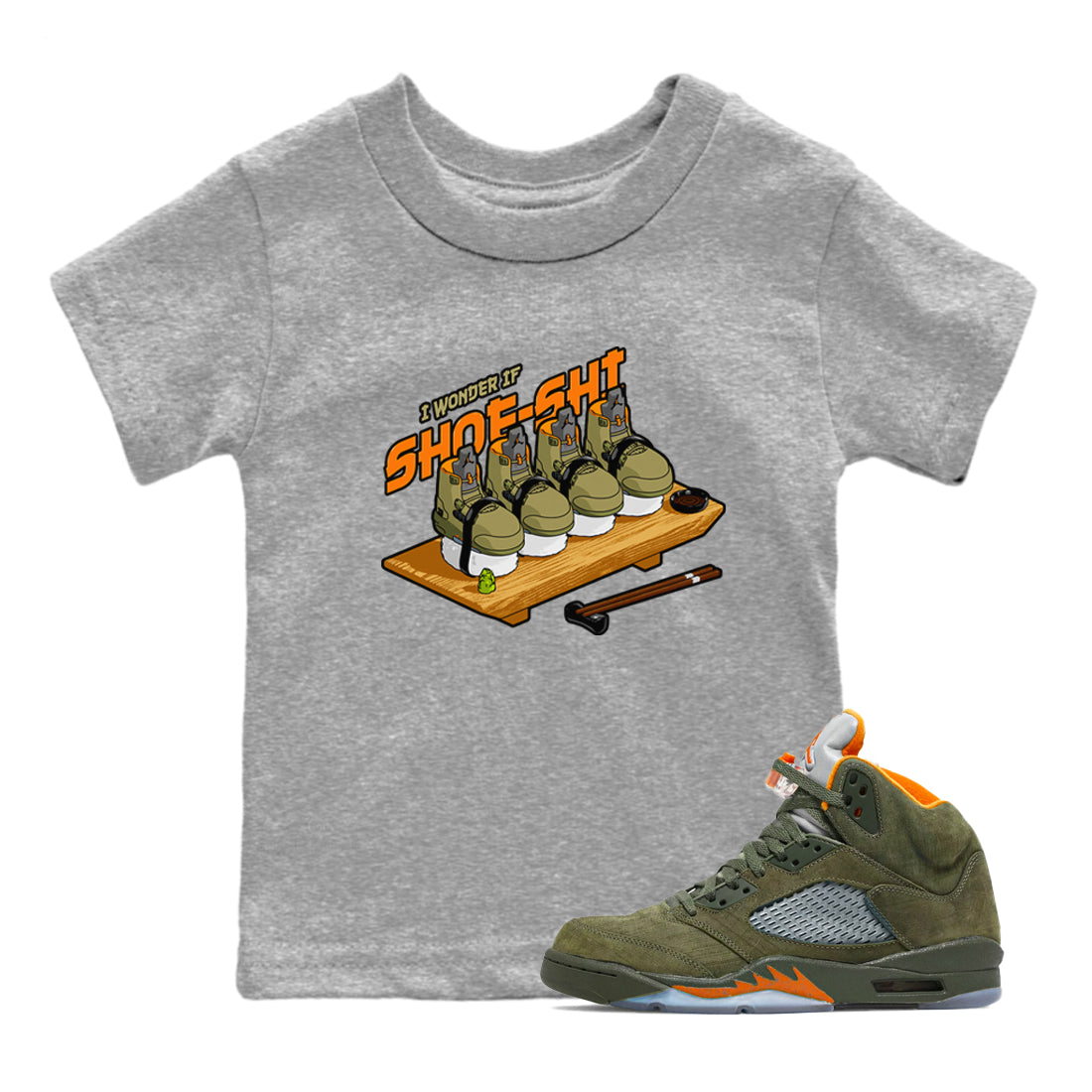 Shoe-Shi snkmatch Tees Kids - Air Jordan 5 Olive