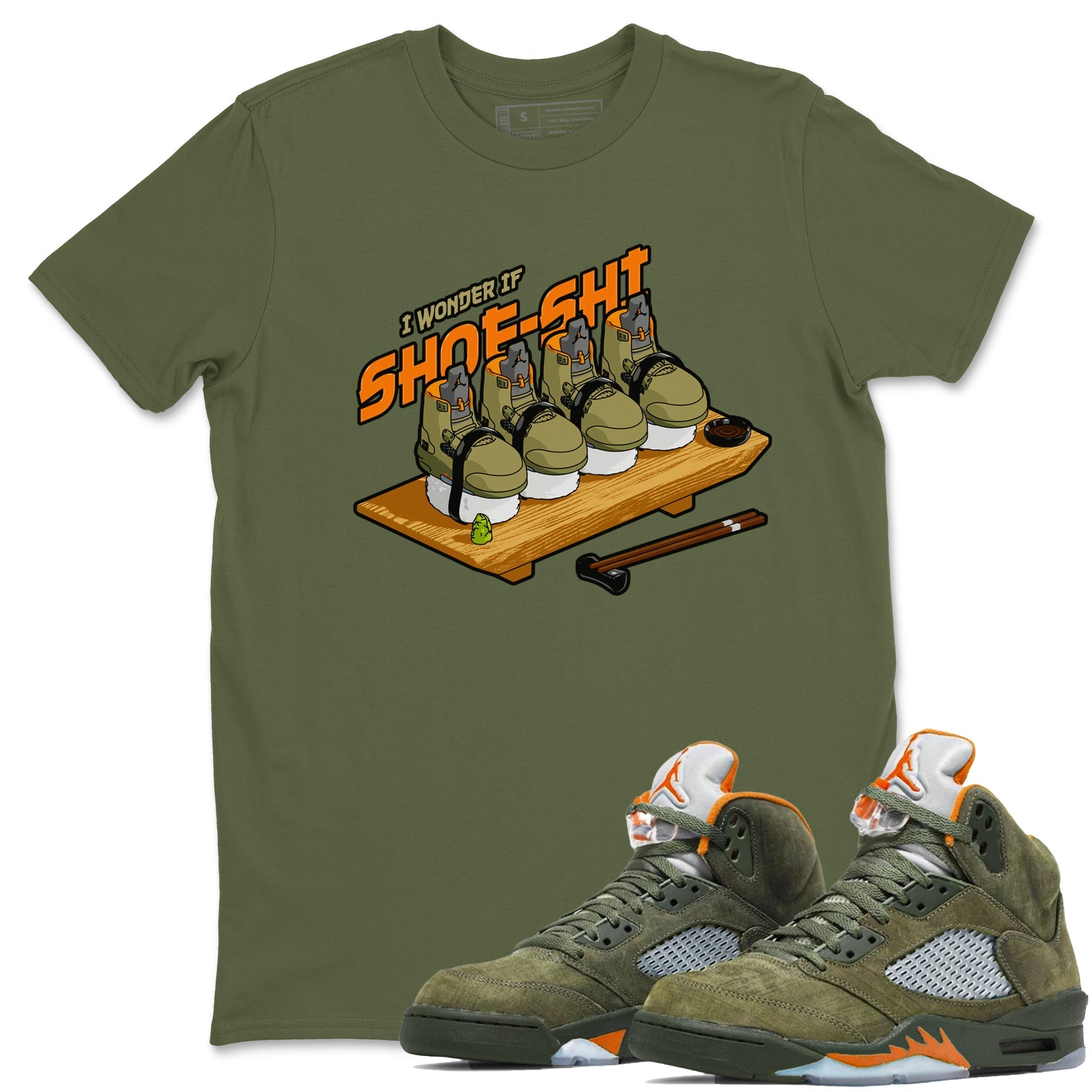 Shoe-Shi snkmatch Tees - Air Jordan 5 Olive