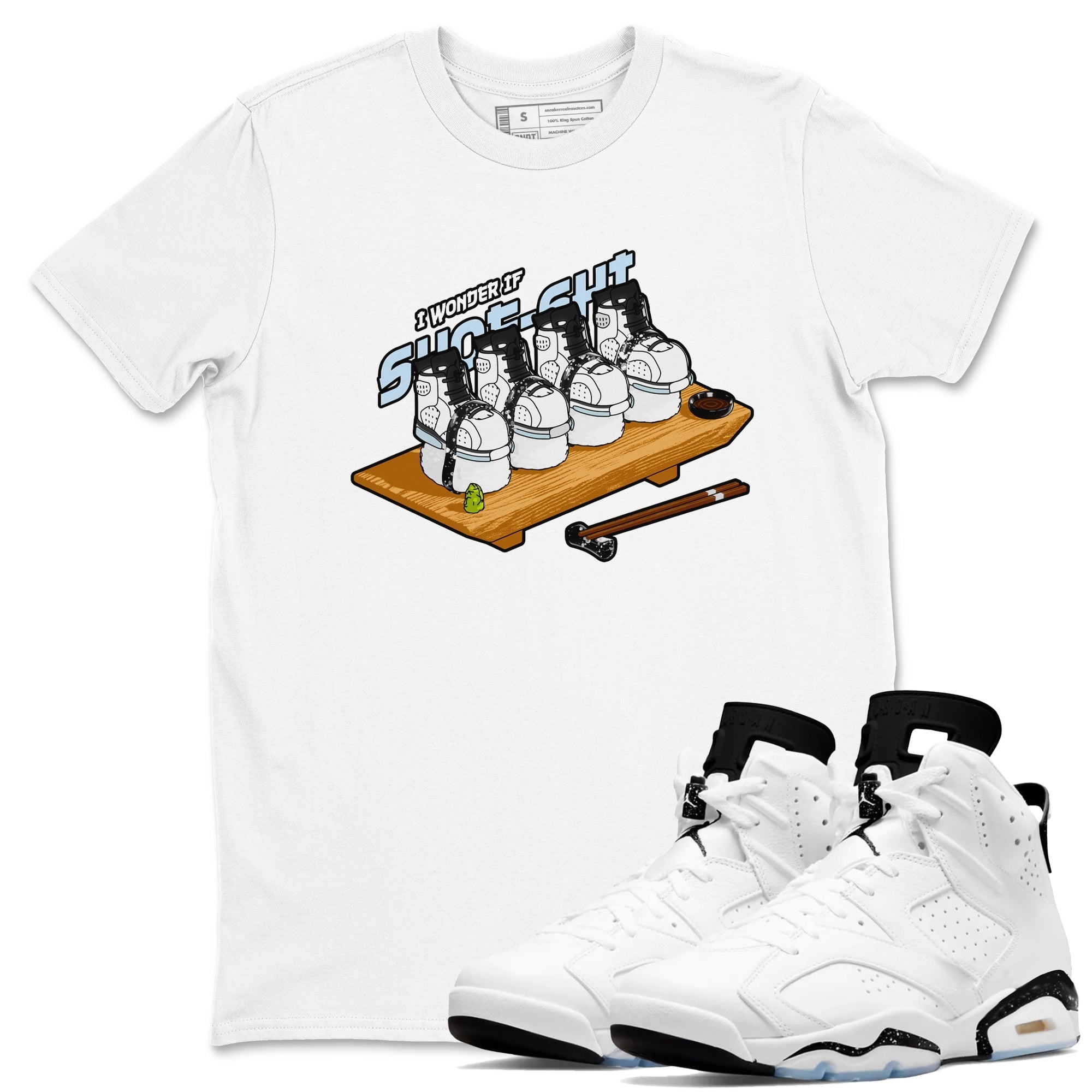 Shoe-Shi snkmatch Tees - Air Jordan 6 White Black