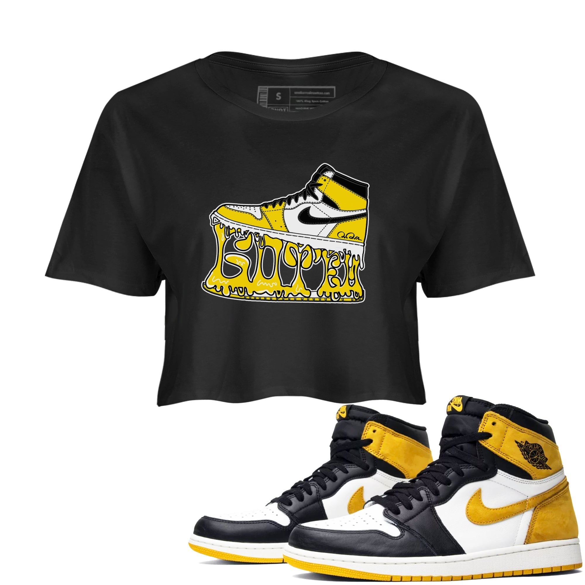 Shoe Stuck snkmatch Women's Top - Air Jordan 1 Yellow Ochre