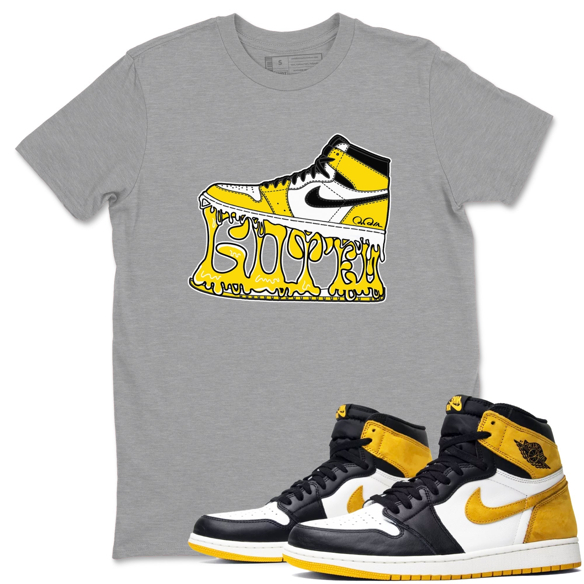 Shoe Stuck snkmatch Tees - Air Jordan 1 Yellow Ochre