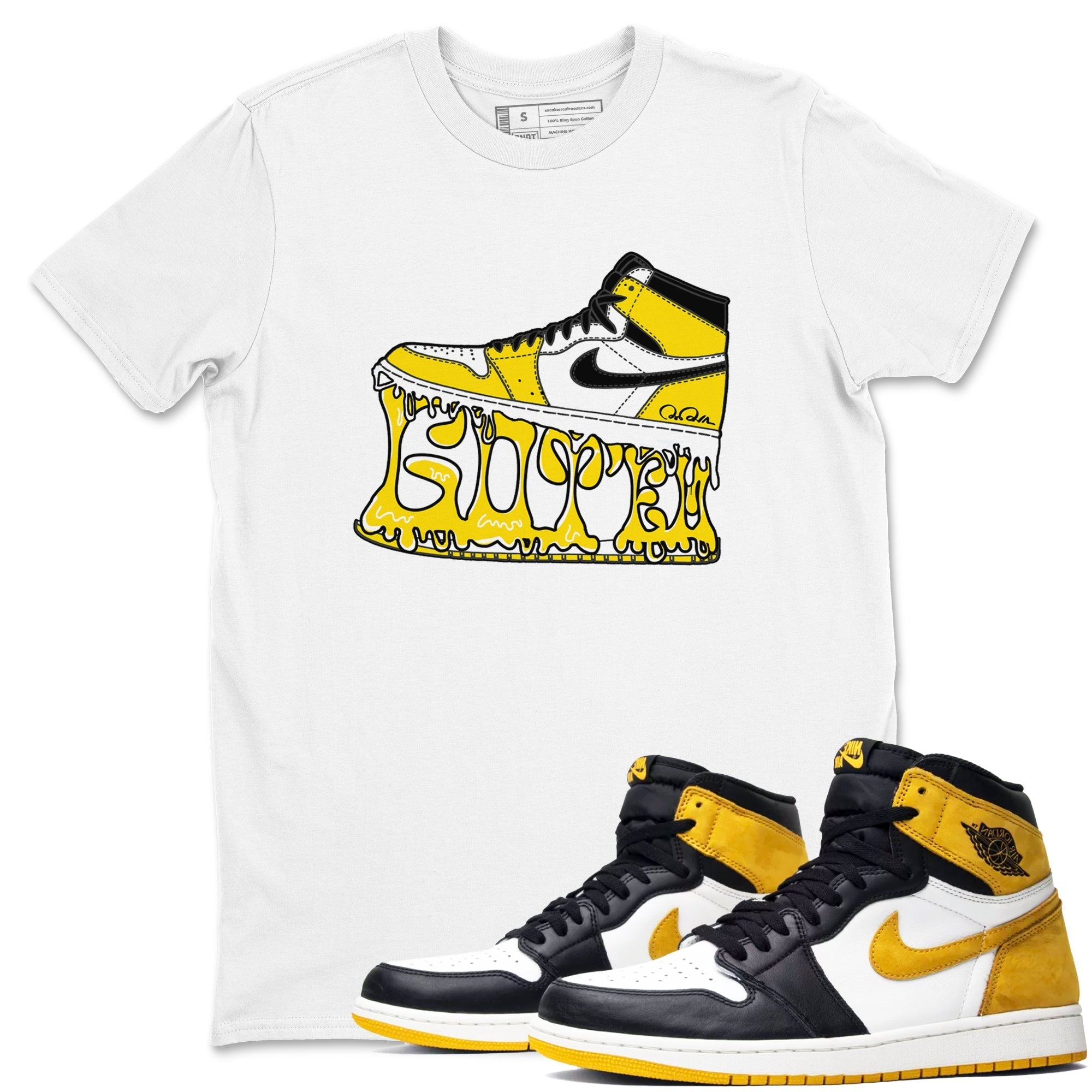 Shoe Stuck snkmatch Tees - Air Jordan 1 Yellow Ochre