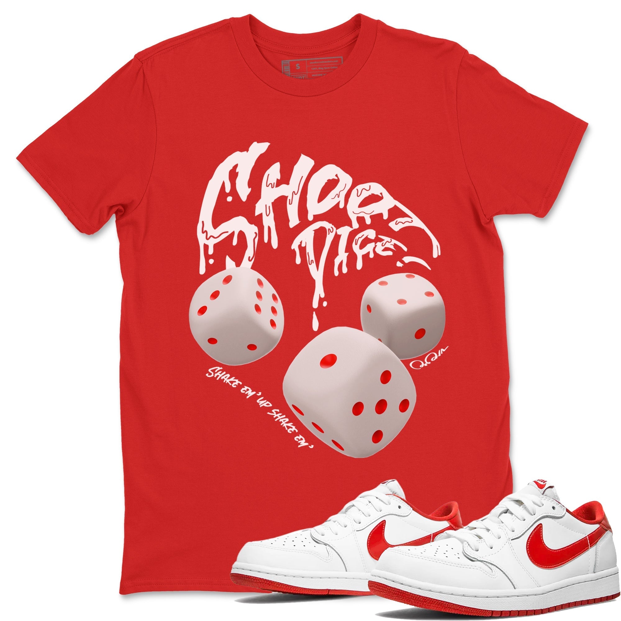Shoot Dice snkmatch Tee - Air Jordan 1 University Red