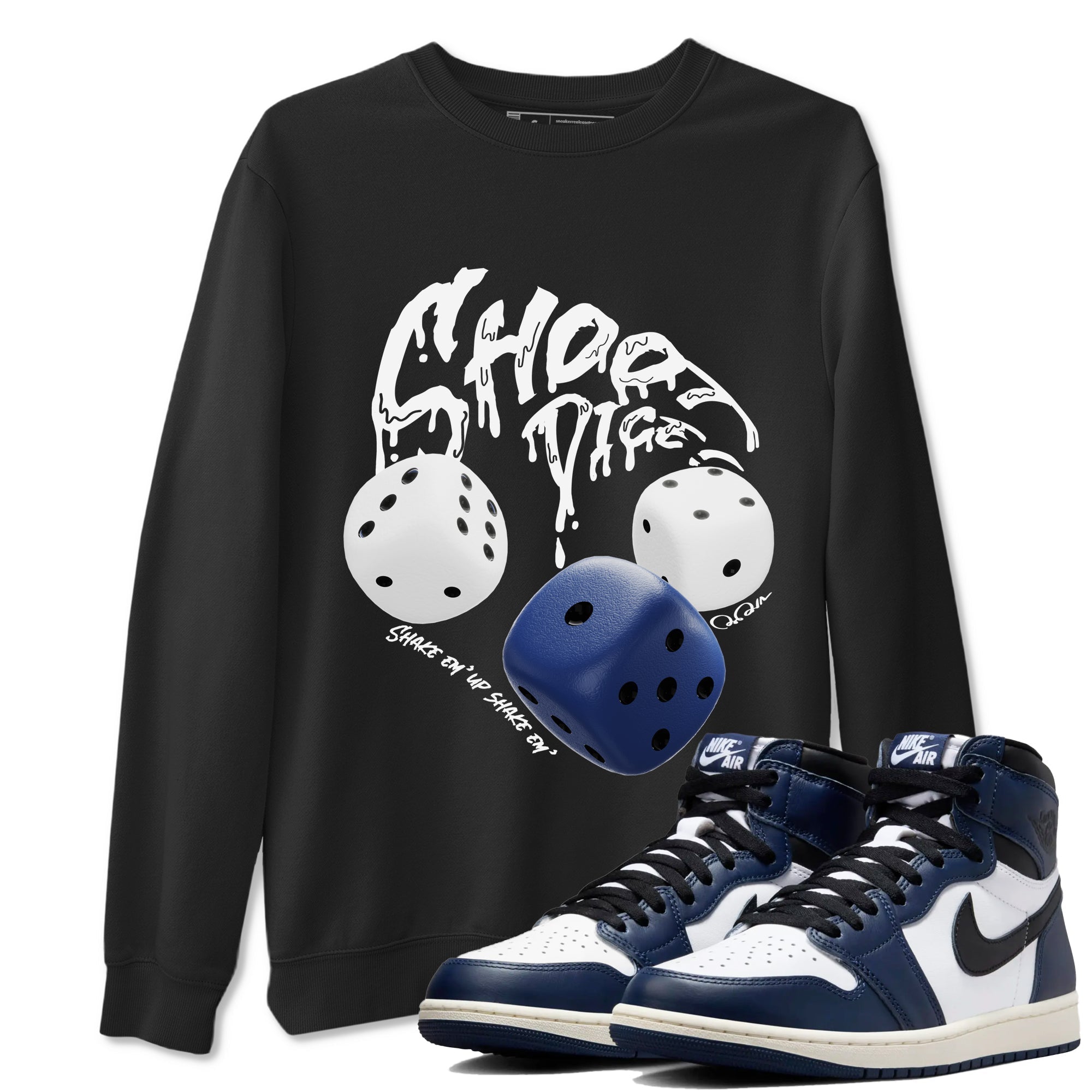 Shoot Dice snkmatch Tees - Air Jordan 1 Midnight Navy