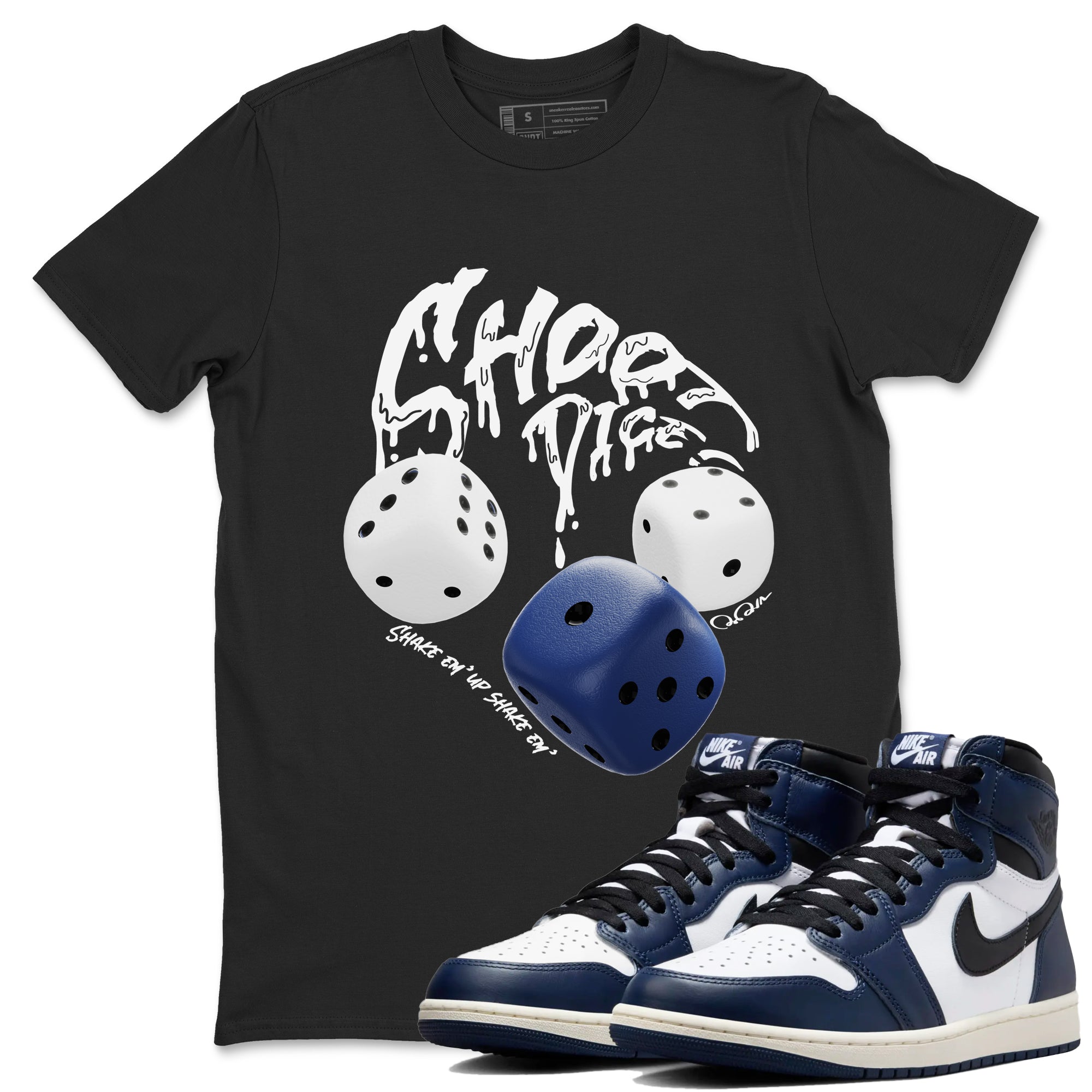 Shoot Dice snkmatch Tees - Air Jordan 1 Midnight Navy