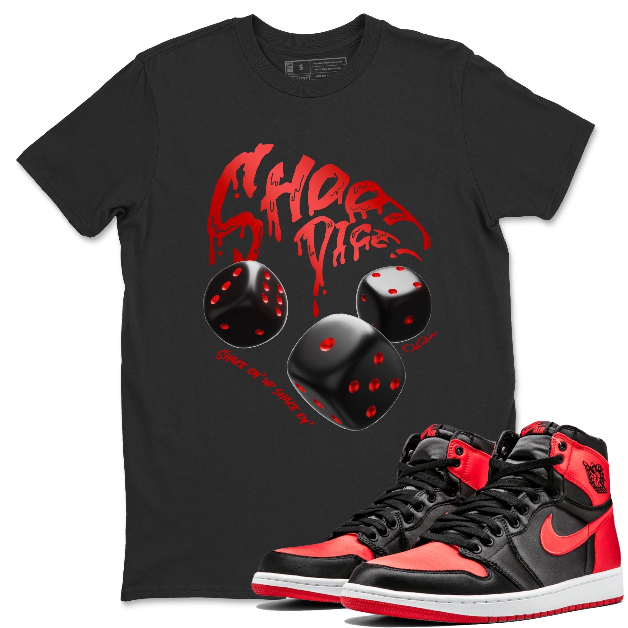 Shoot Dice Unisex Tops - Air Jordan 1 Satin Bred