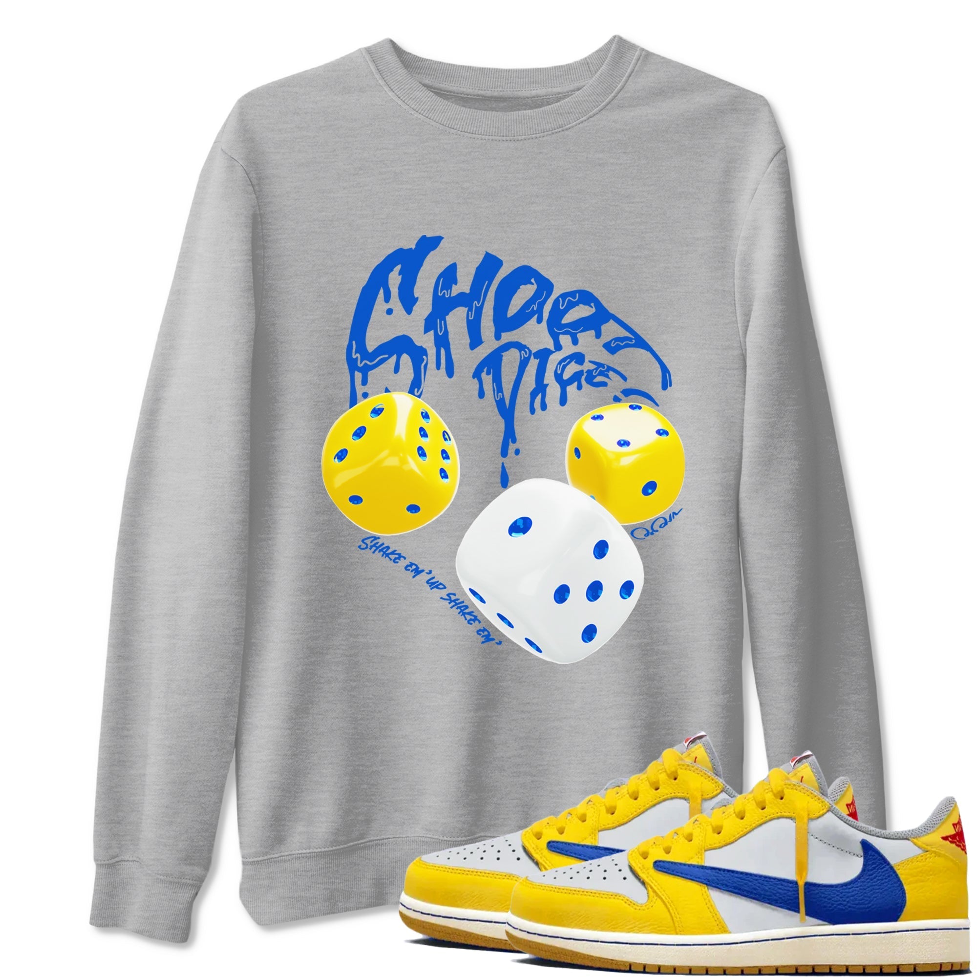 Shoot Dice snkmatch Tees - Air Jordan 1 Travis Scott Canary