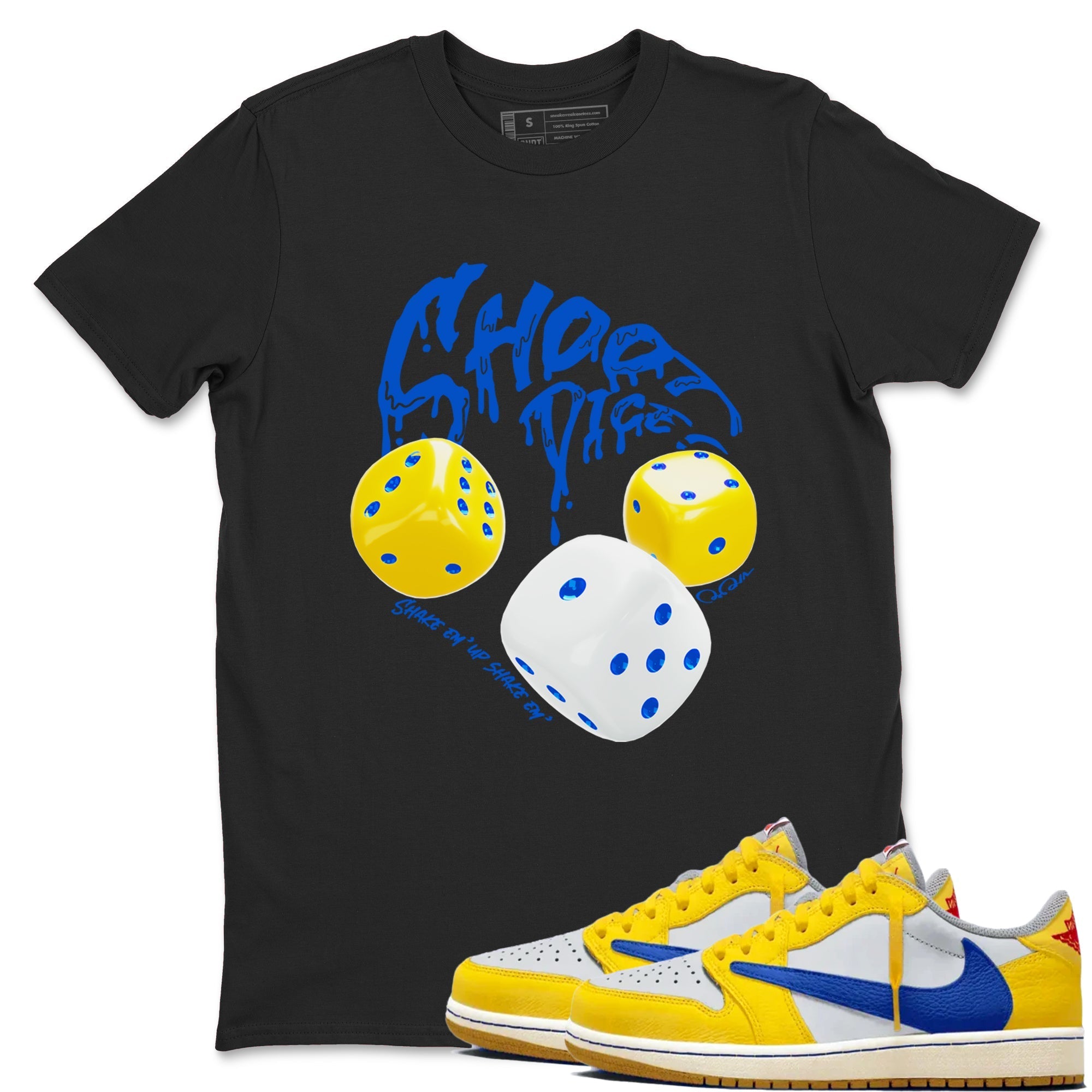 Shoot Dice snkmatch Tees - Air Jordan 1 Travis Scott Canary