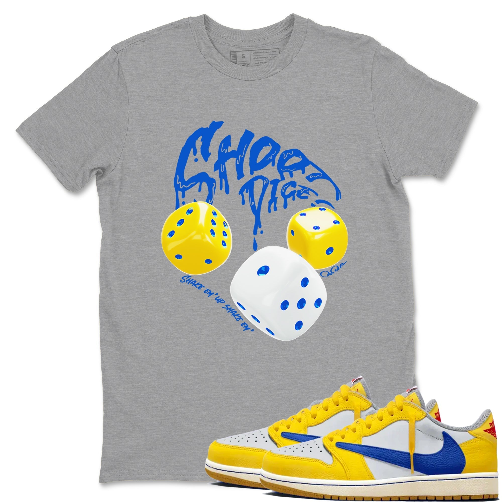 Shoot Dice snkmatch Tees - Air Jordan 1 Travis Scott Canary