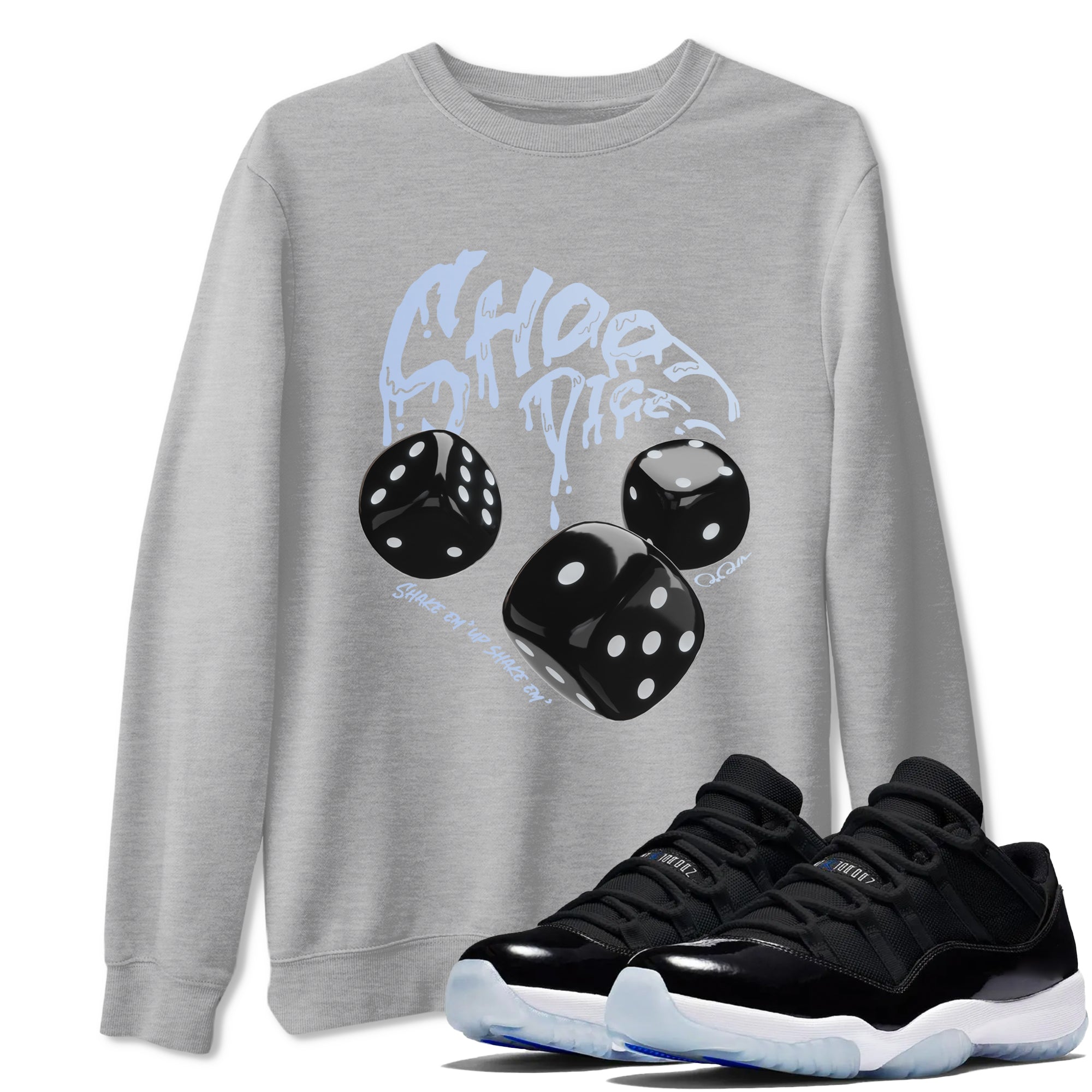Shoot Dice snkmatch Tee - Air Jordan 11 Black and Varsity Royal