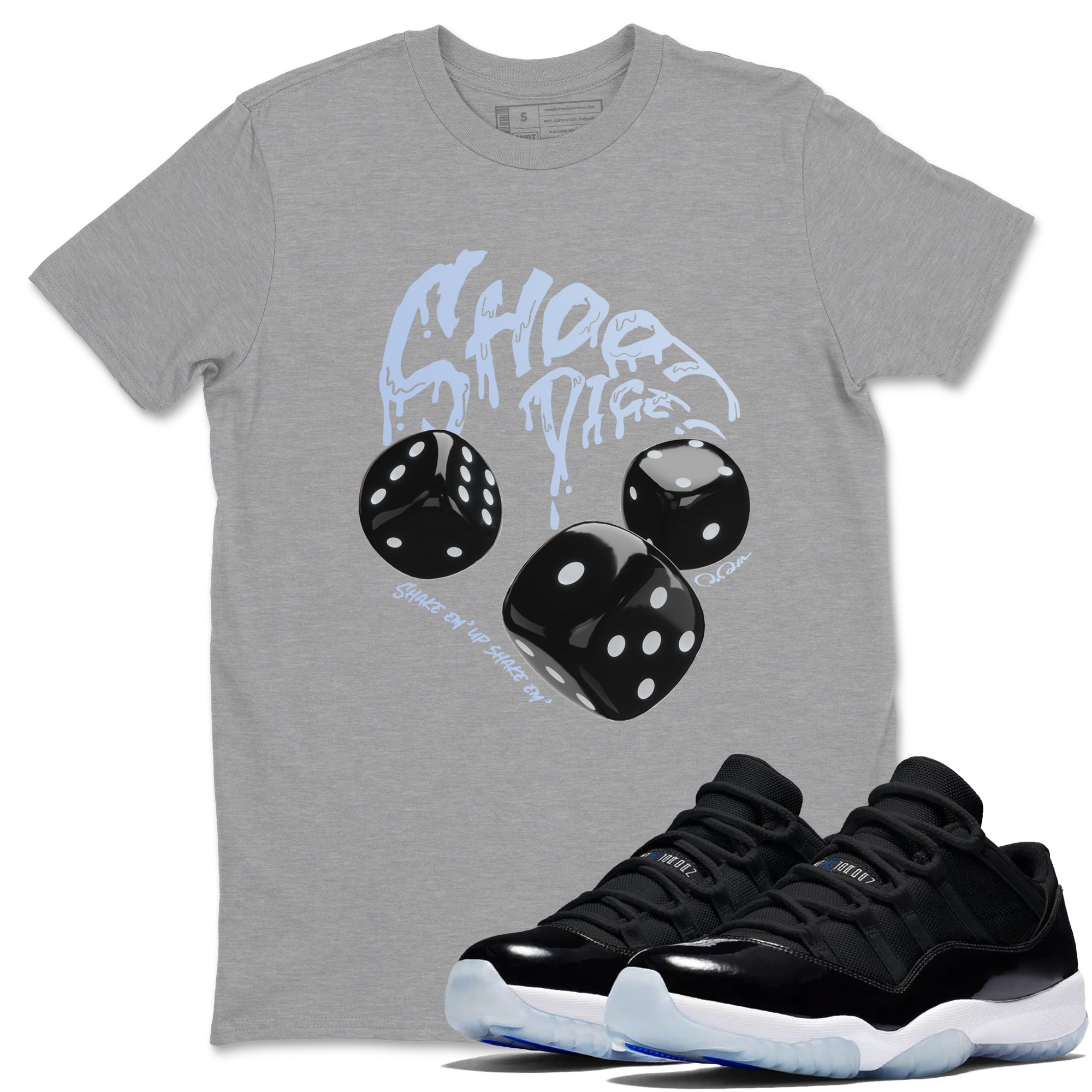 Shoot Dice snkmatch Tee - Air Jordan 11 Black and Varsity Royal