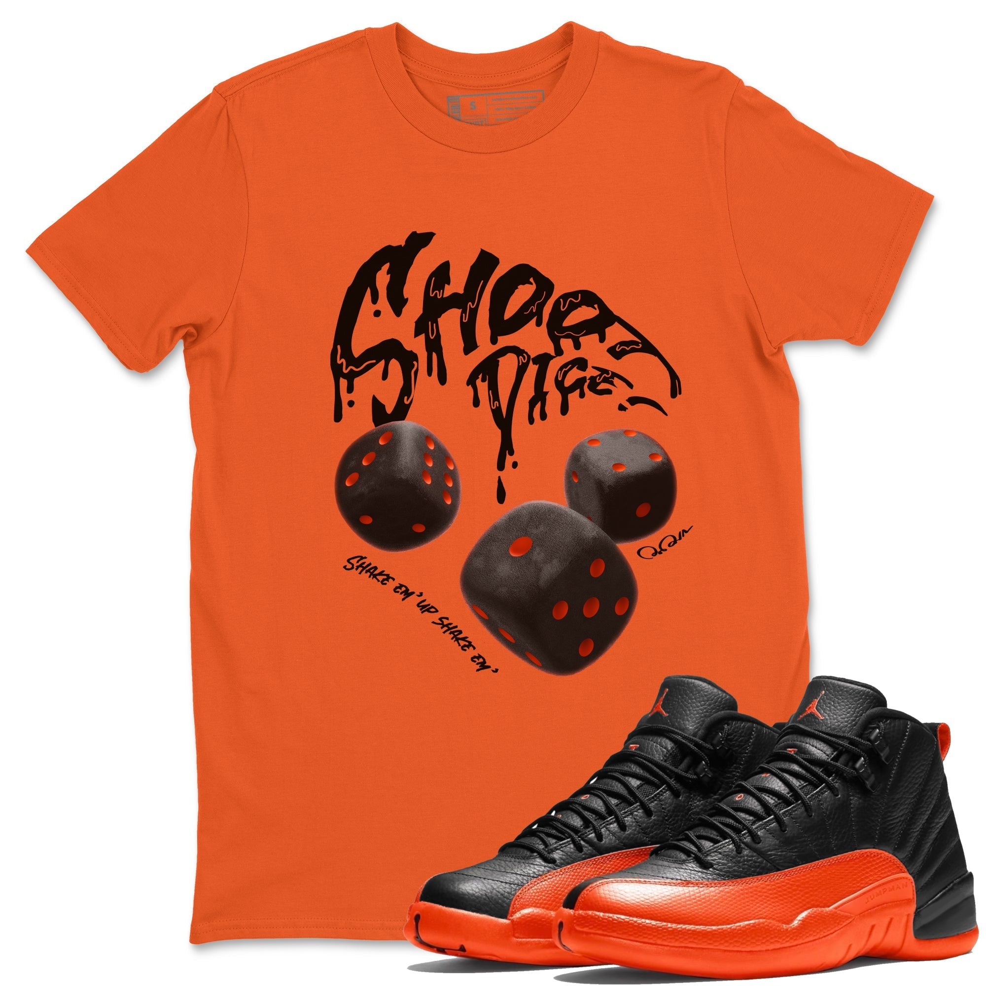 Shoot Dice Unisex Tops - Air Jordan 12 Brilliant Orange