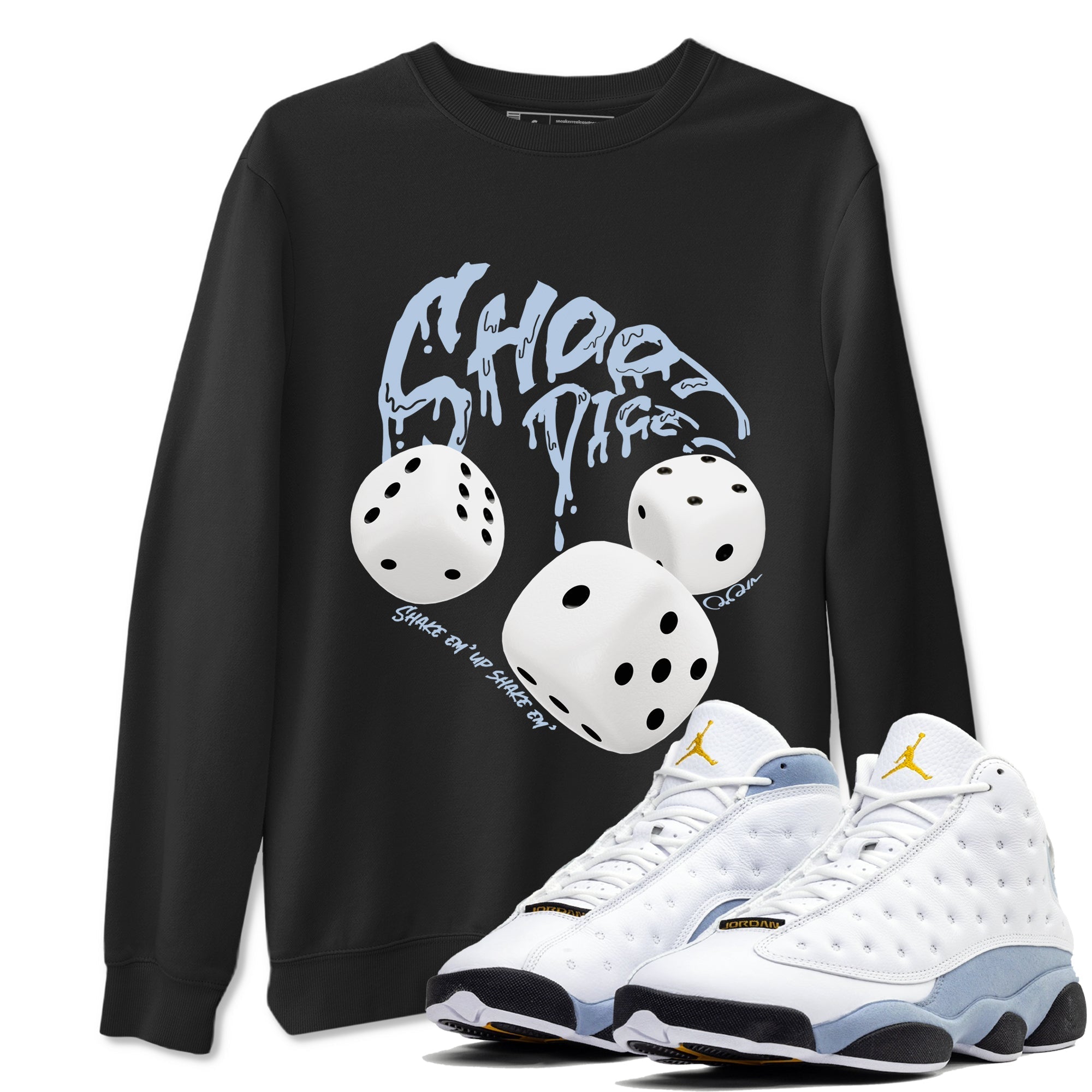 Shoot Dice snkmatch Tees - Air Jordan 13 Blue Grey