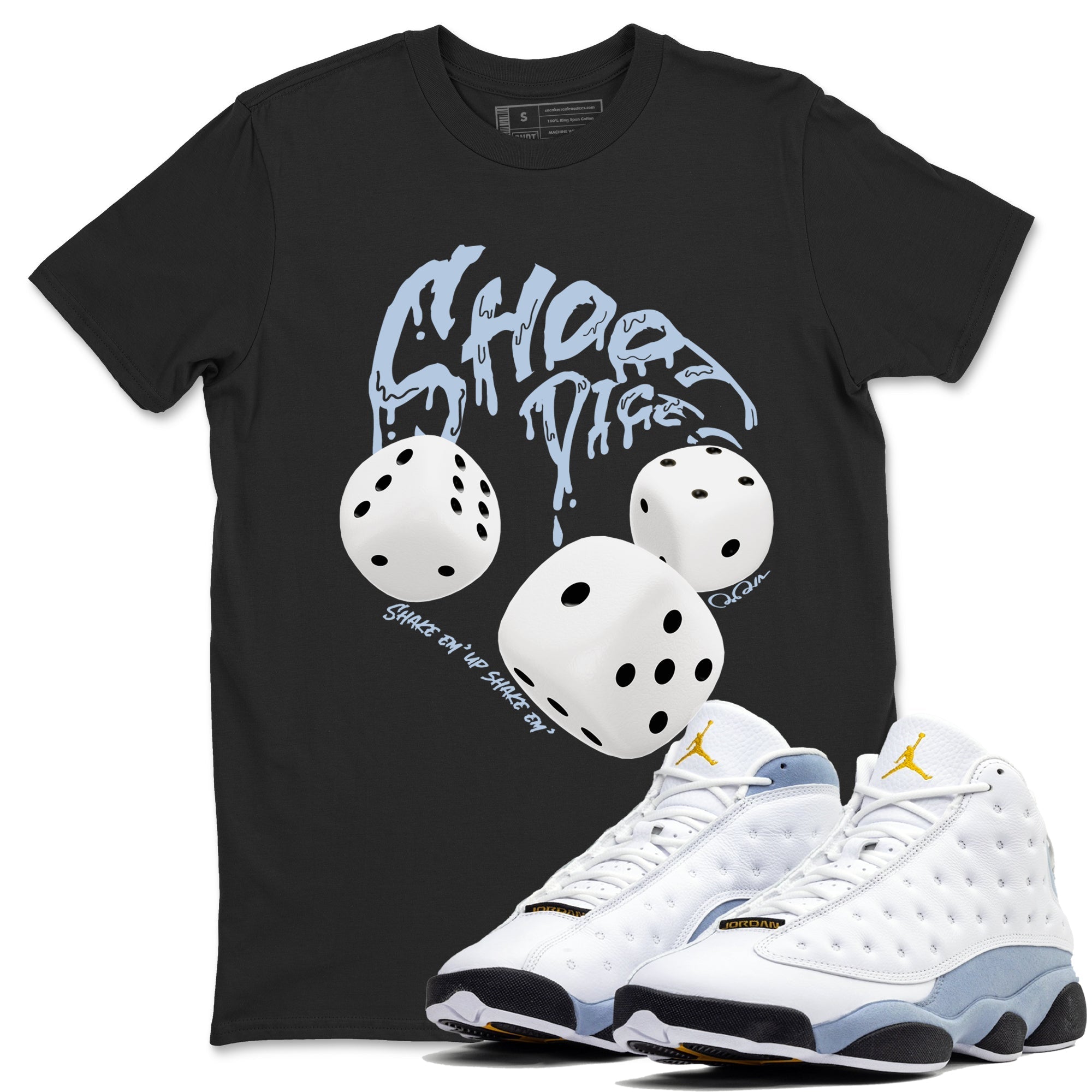 Shoot Dice snkmatch Tees - Air Jordan 13 Blue Grey