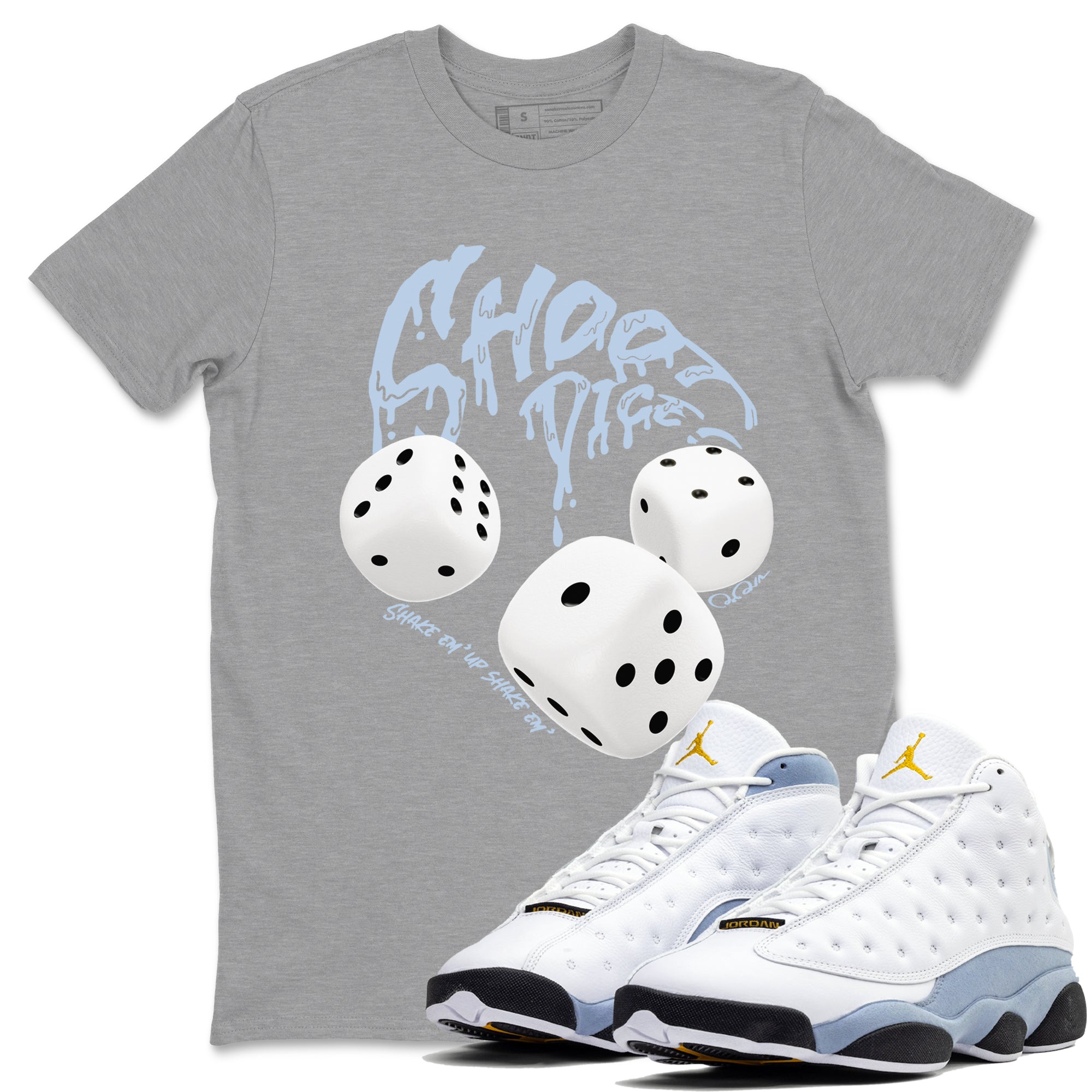 Shoot Dice snkmatch Tees - Air Jordan 13 Blue Grey