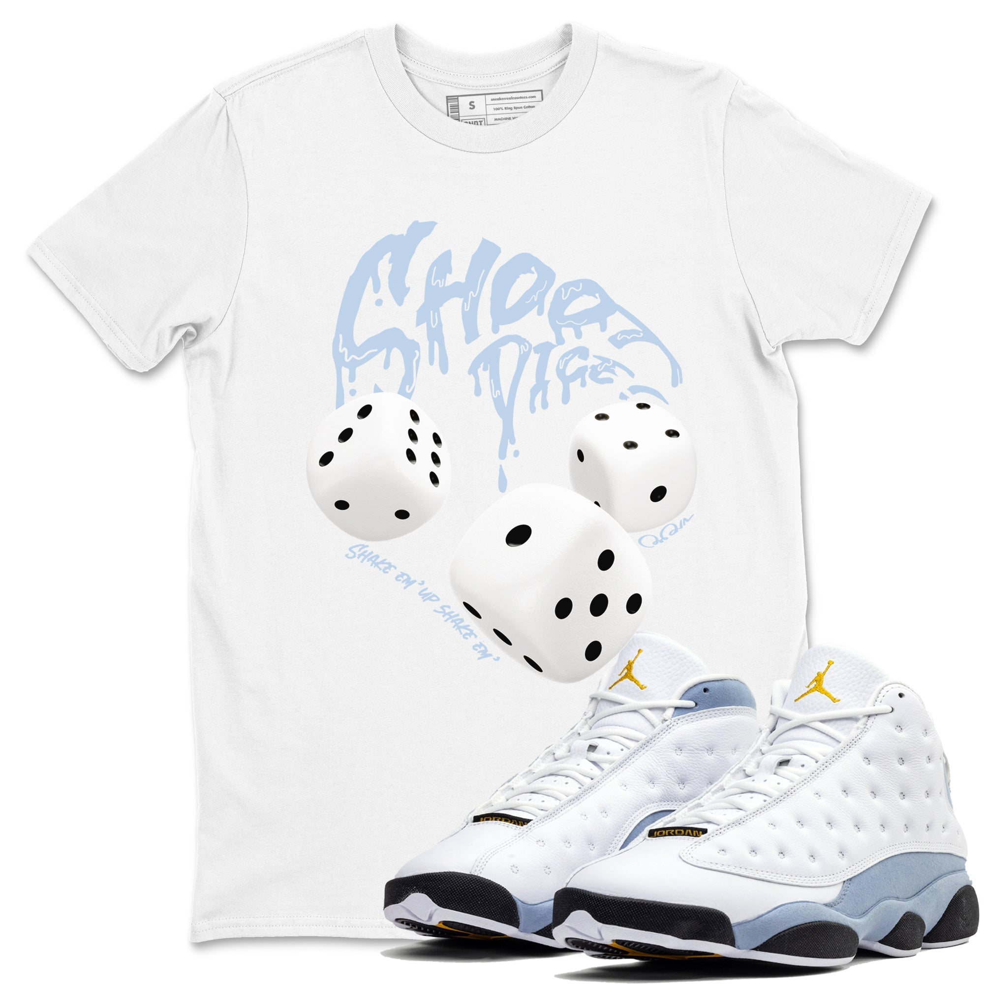 Shoot Dice snkmatch Tees - Air Jordan 13 Blue Grey