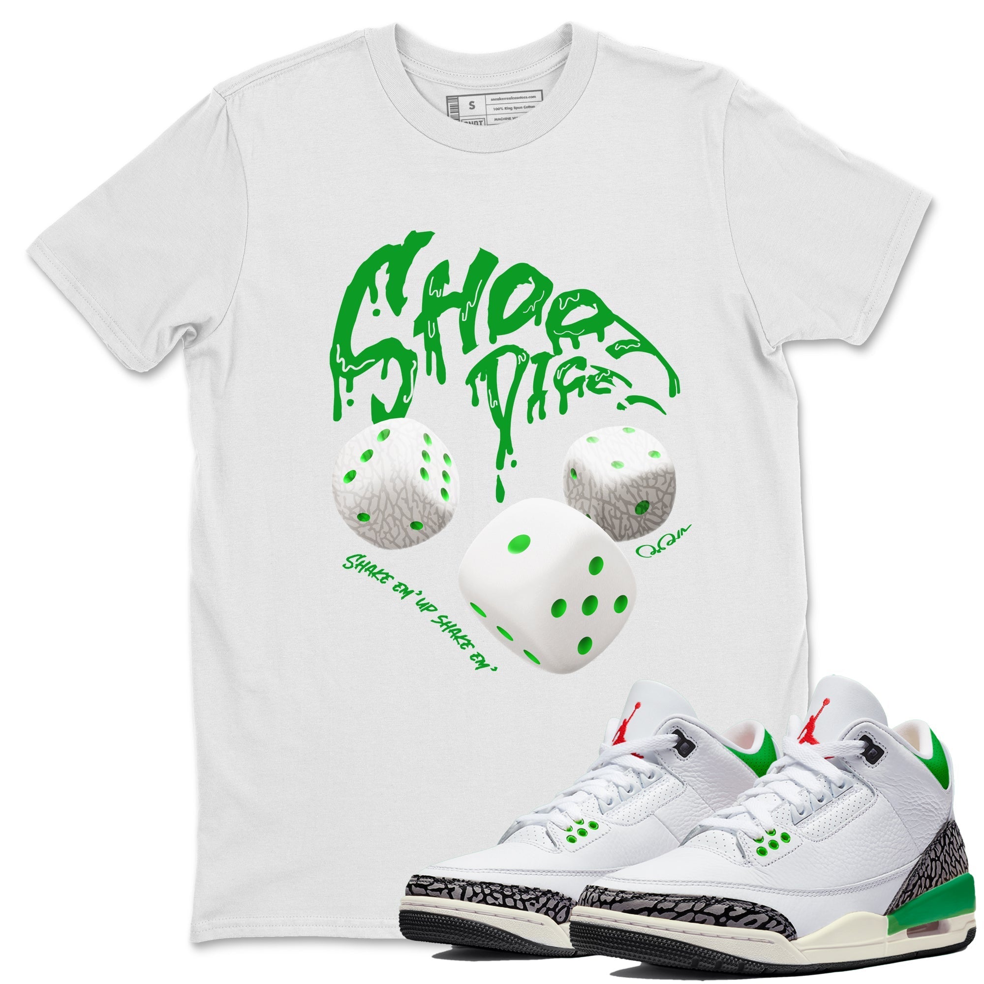 Shoot Dice Unisex Tops - Air Jordan 3 Lucky Green