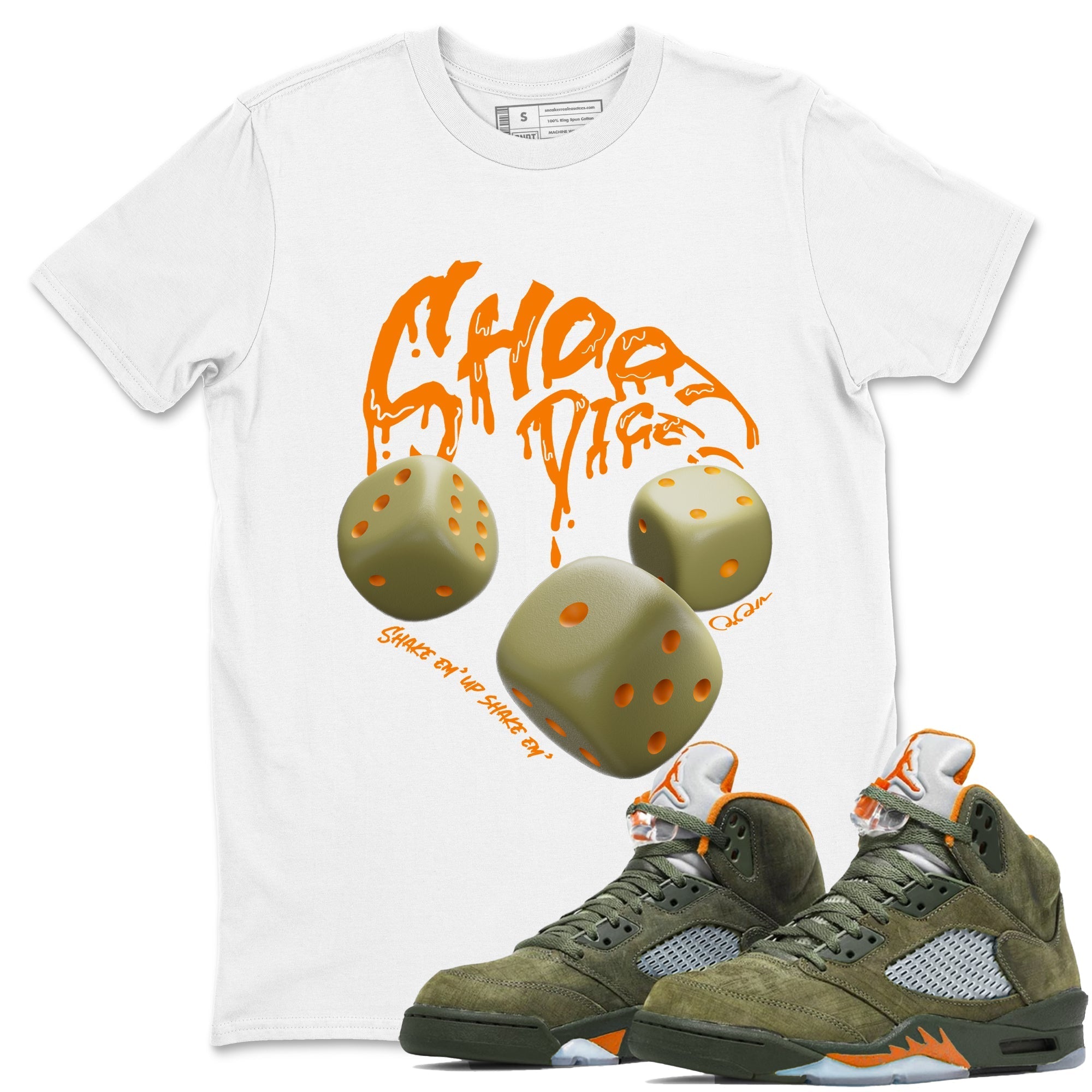 Shoot Dice snkmatch Tees - Air Jordan 5 Olive