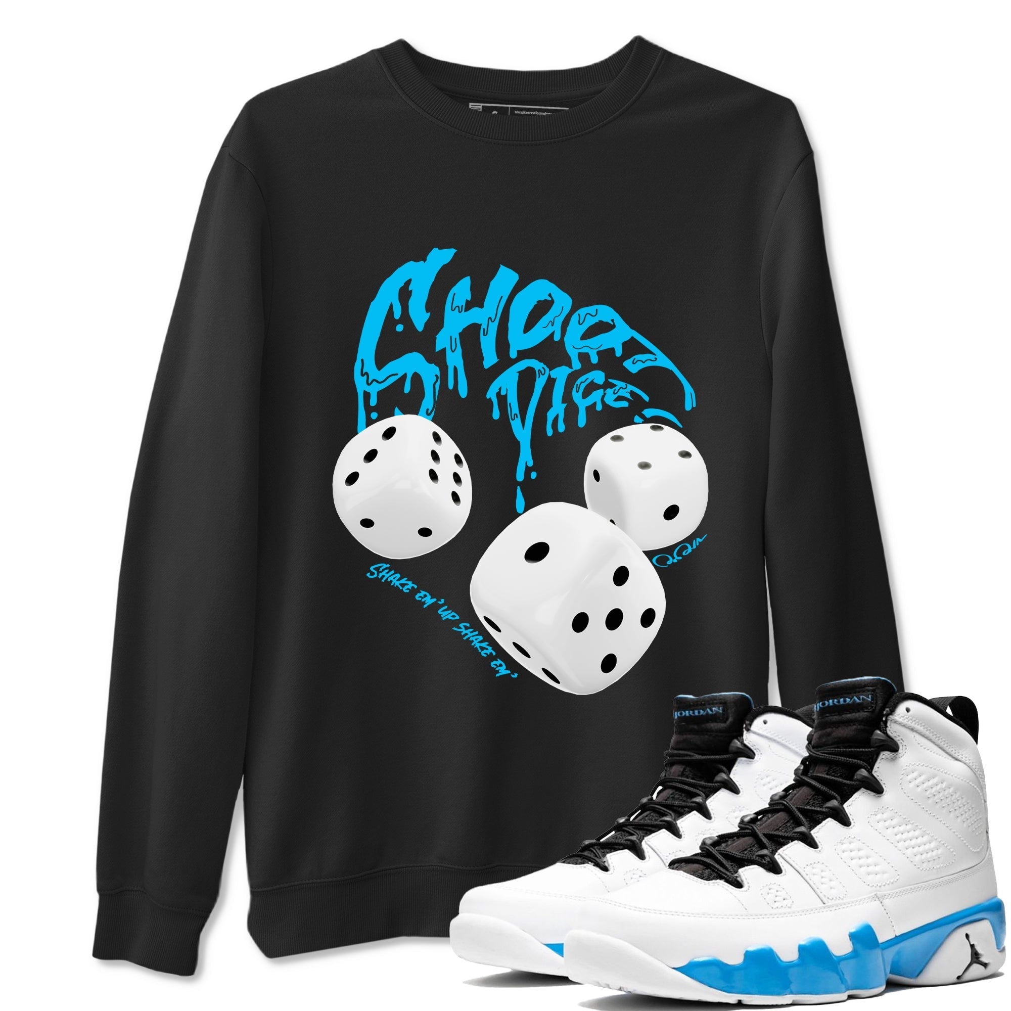 Shoot Dice snkmatch Tees - Air Jordan 9 Powder Blue