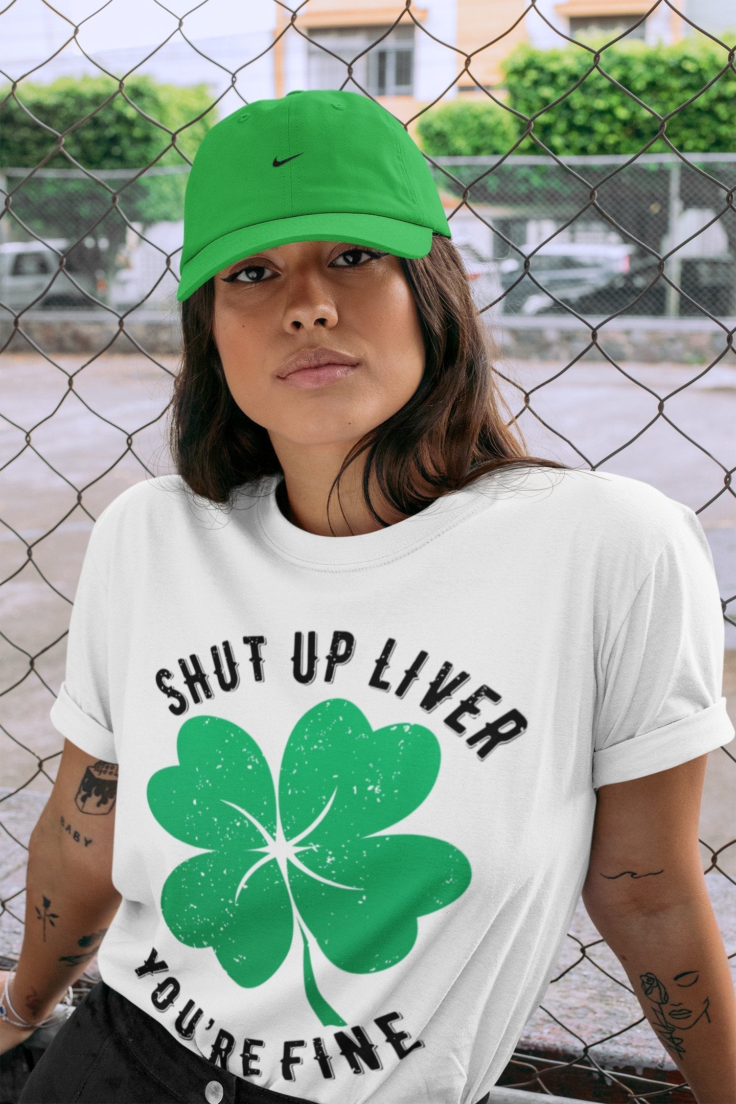 Shut Up Liver You're Fine Unisex Tops - Air Jordan 1 Lucky Green